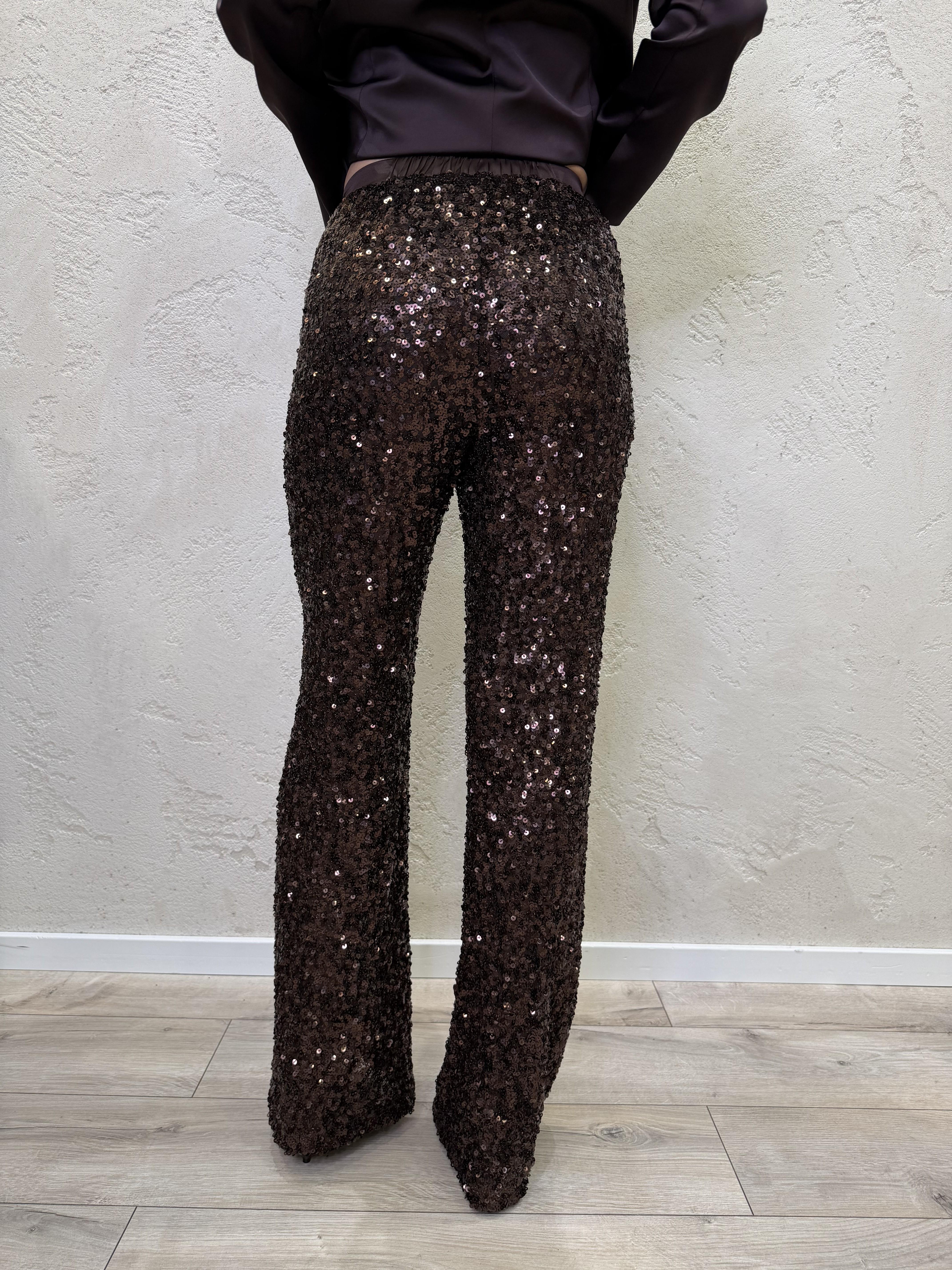 pantalone in pailettes P7D9KYE MORO IMPERIAL