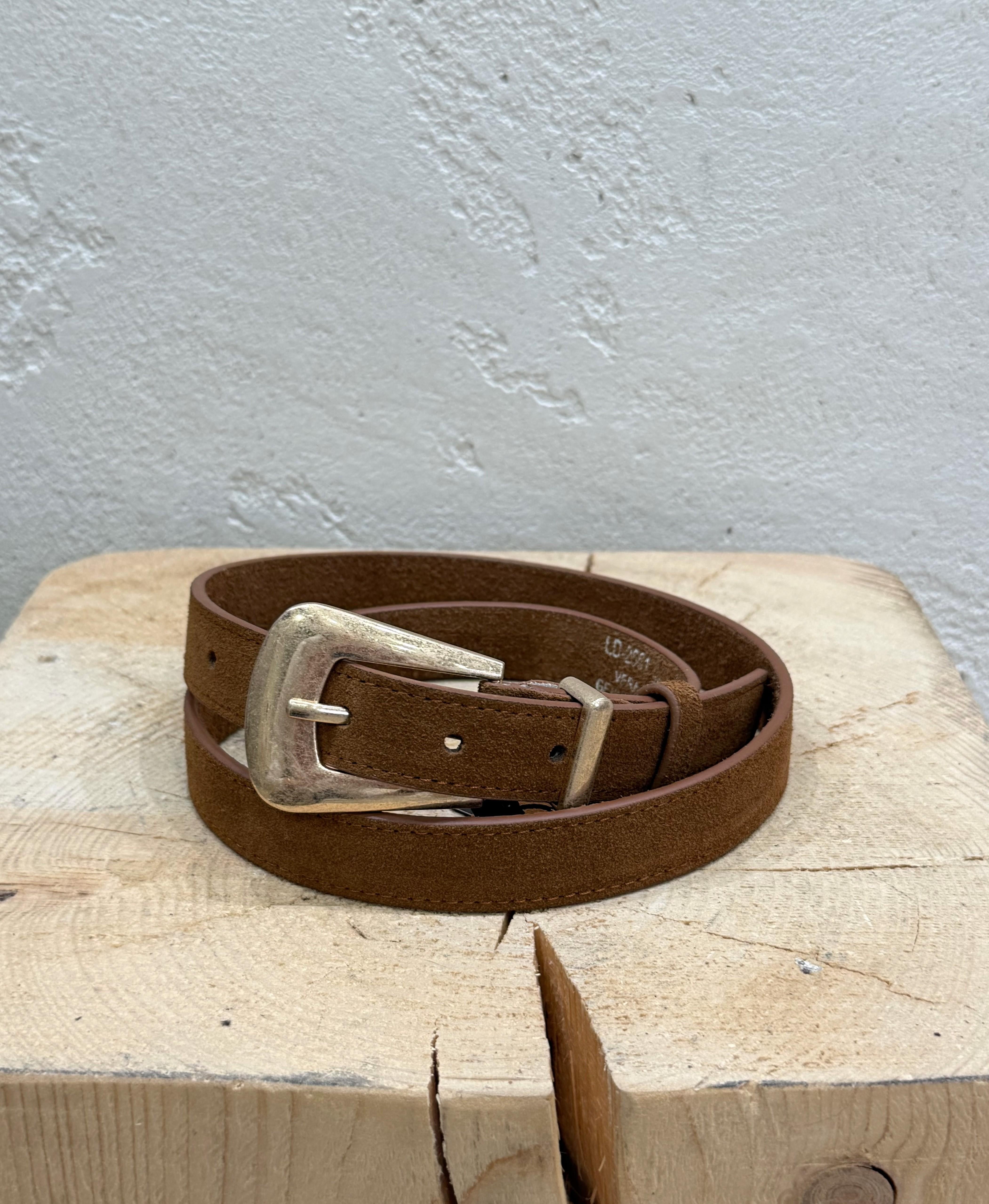 cintura in vera pelle scamosciata CINTSCAM CAMMELLO ELEVI