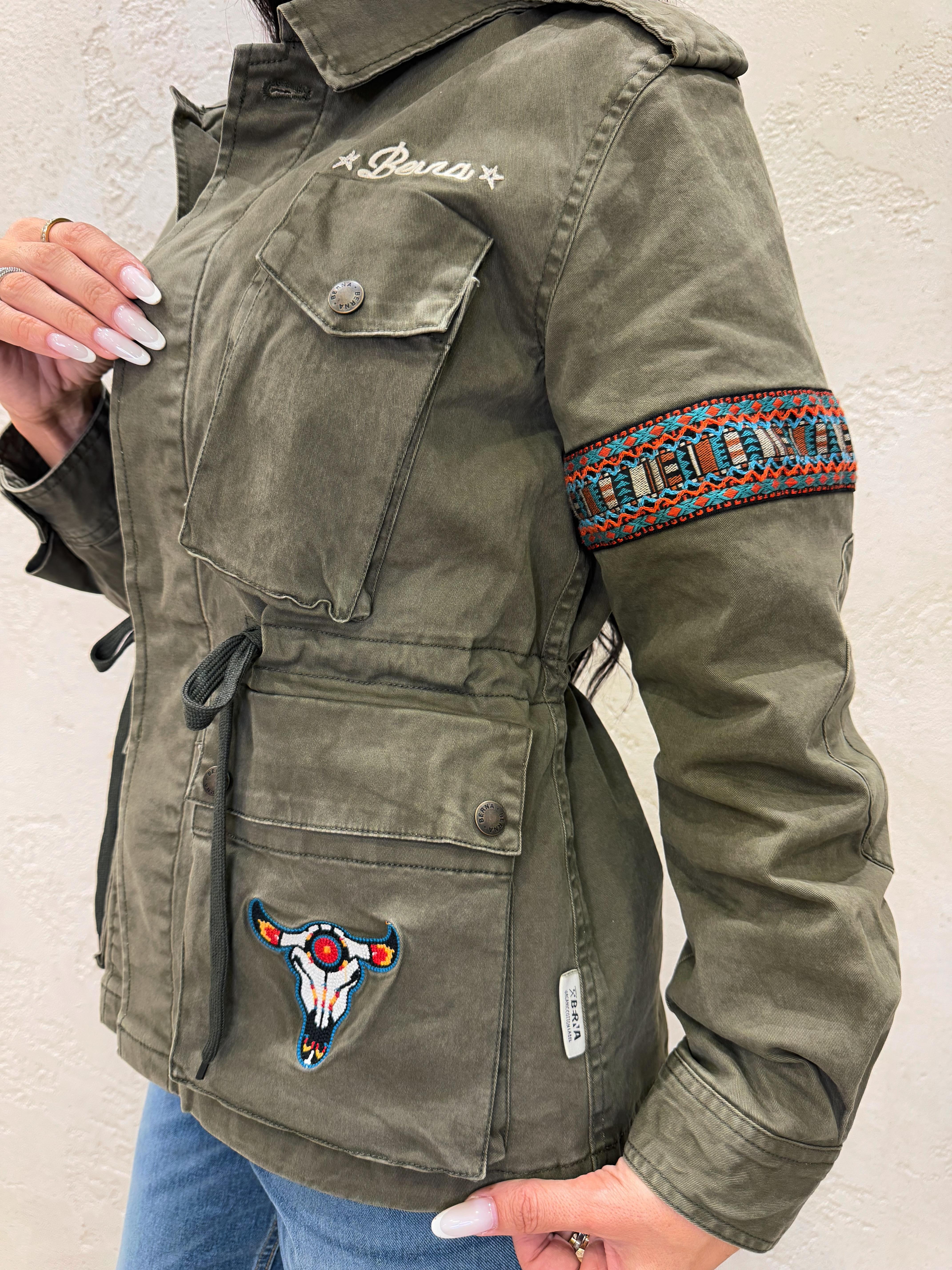 giacca sahariana indie M2522836 VERDE MILITARE3 BERNA