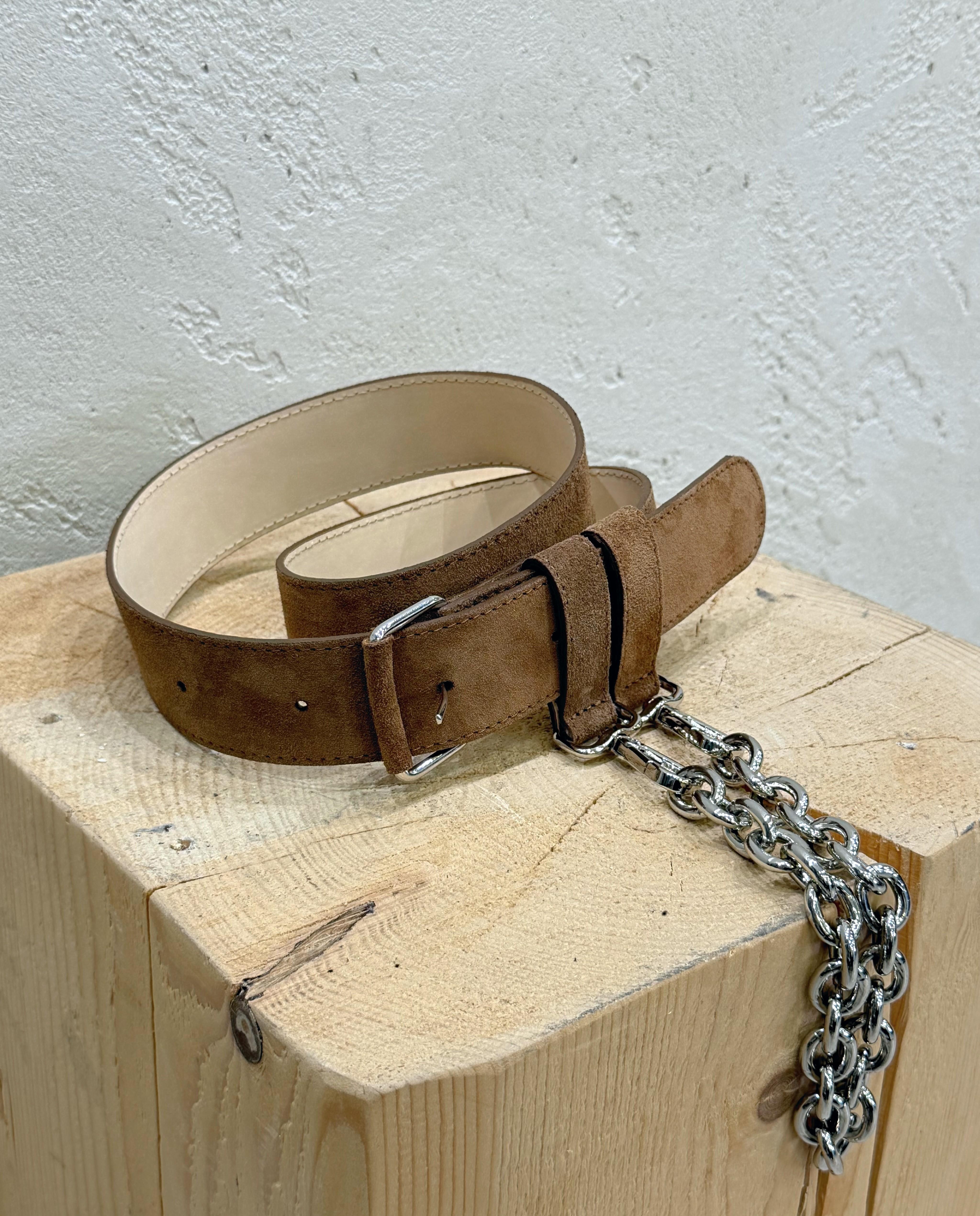 cintura scamosciata in vera pelle AAB0030 COGNAC VICOLO