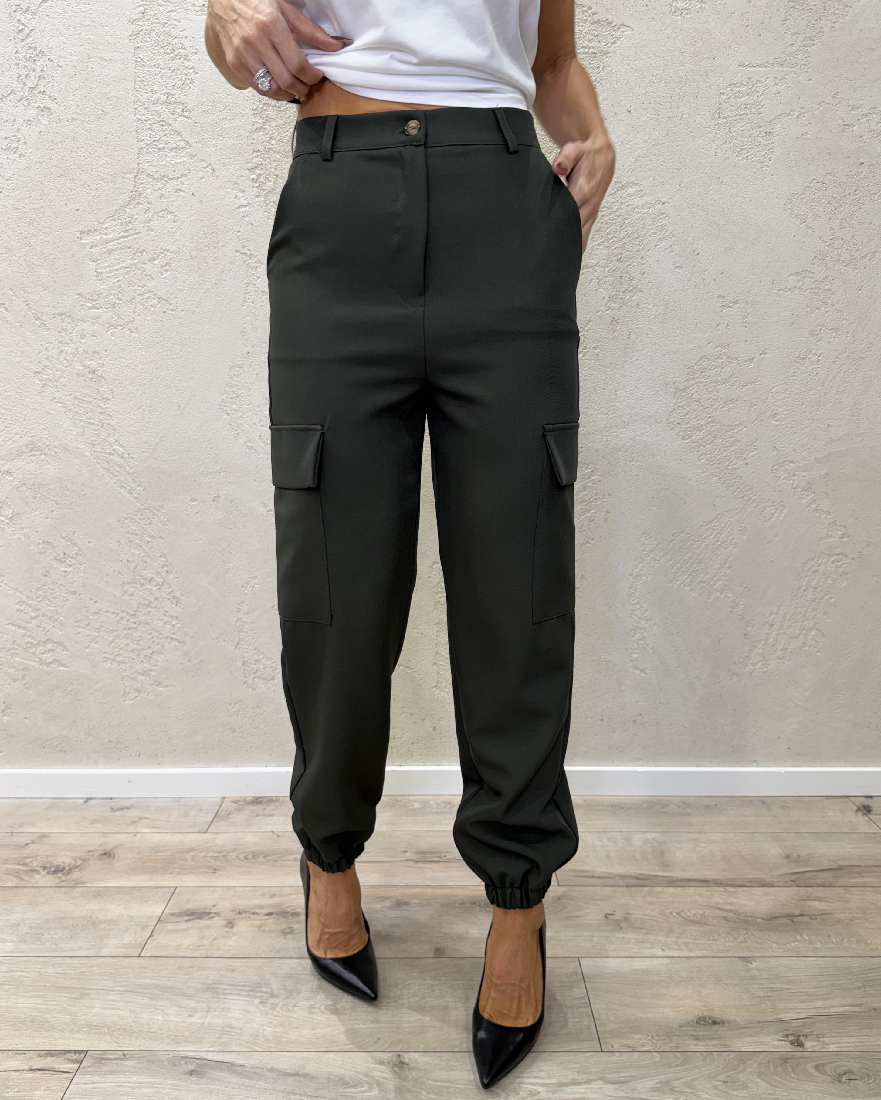 pantalone cargo con polsino TF1041 MILITARE VICOLO