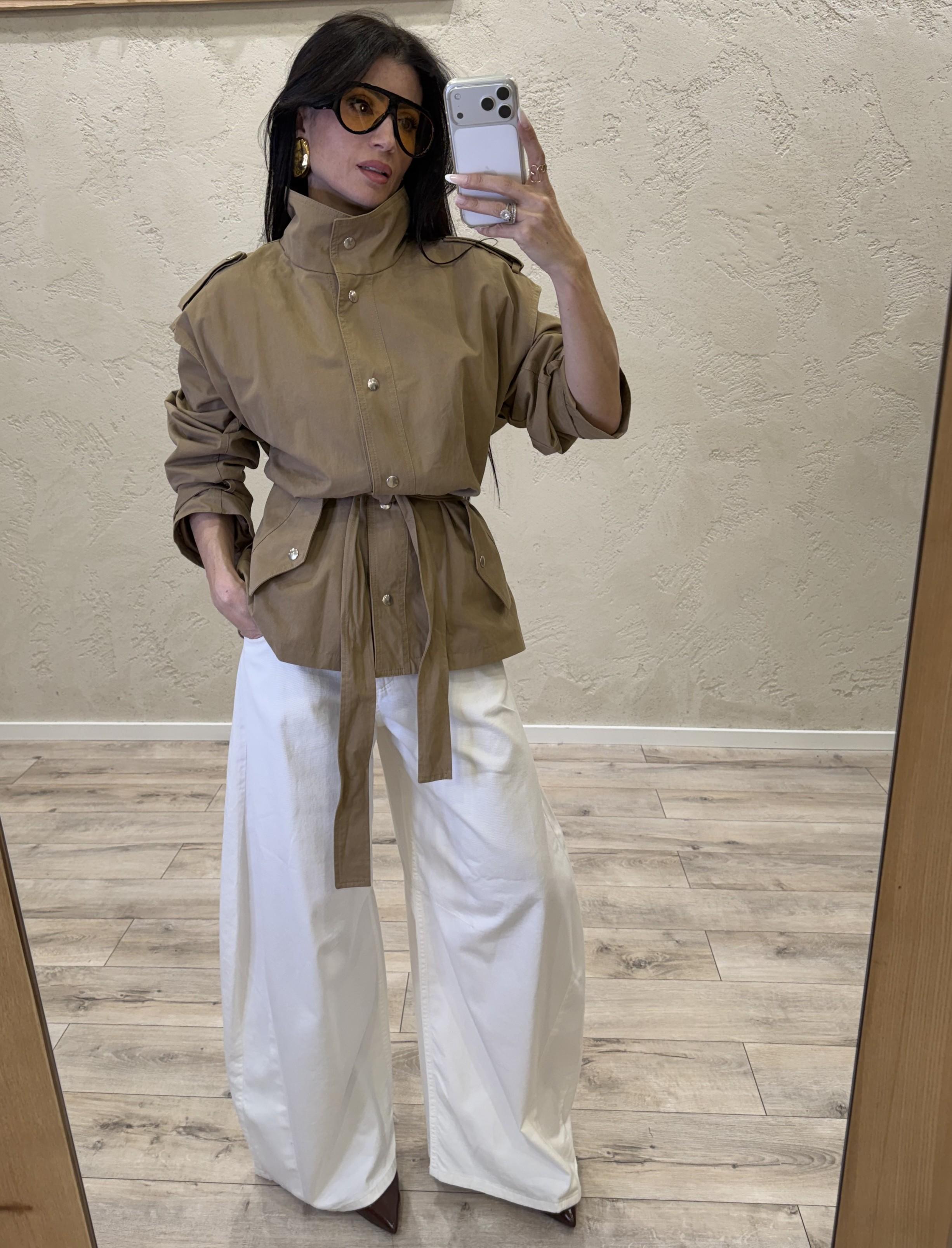 giacca sahariana con cintura 126077L CAMMELLO MOTEL