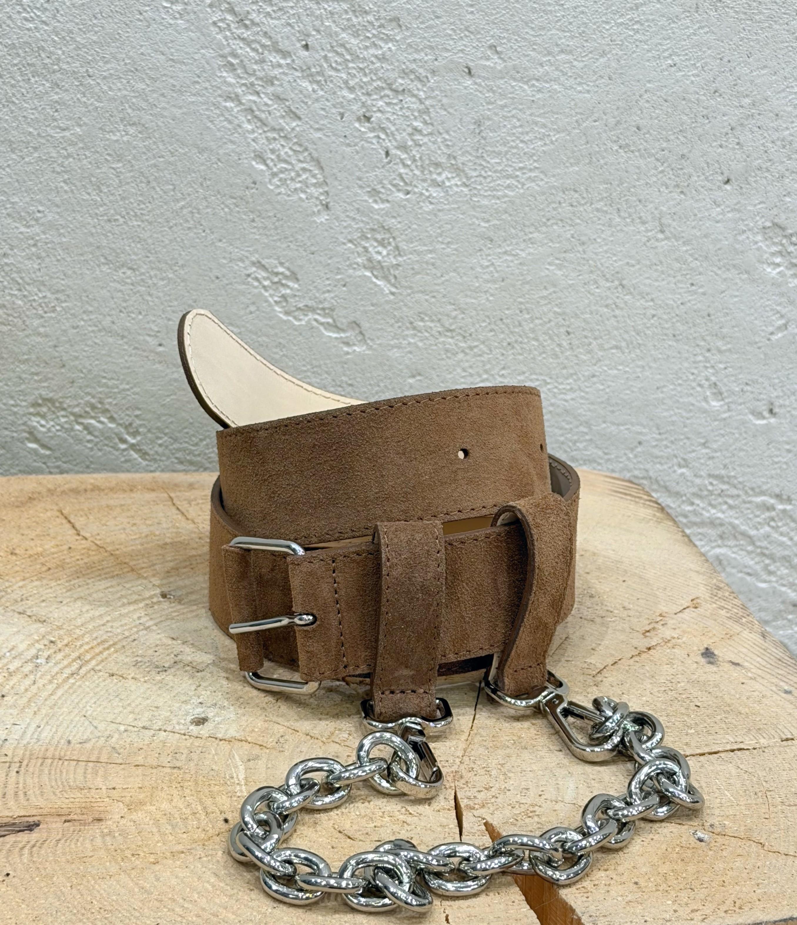 cintura scamosciata in vera pelle AAB0030 COGNAC VICOLO