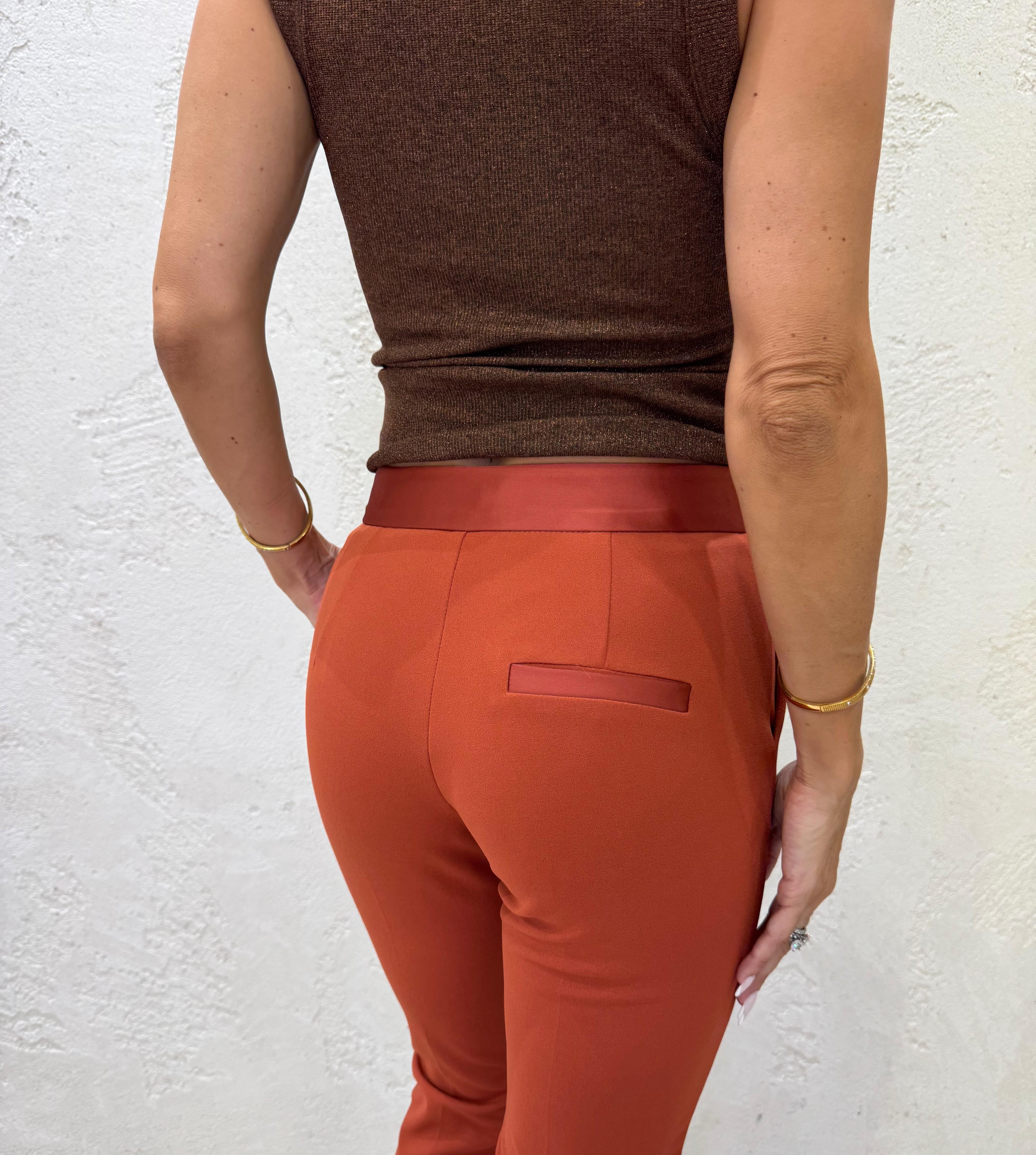 pantalone a sigaretta in crepe elasticizzato PVN2KAW ZUCCA IMPERIAL