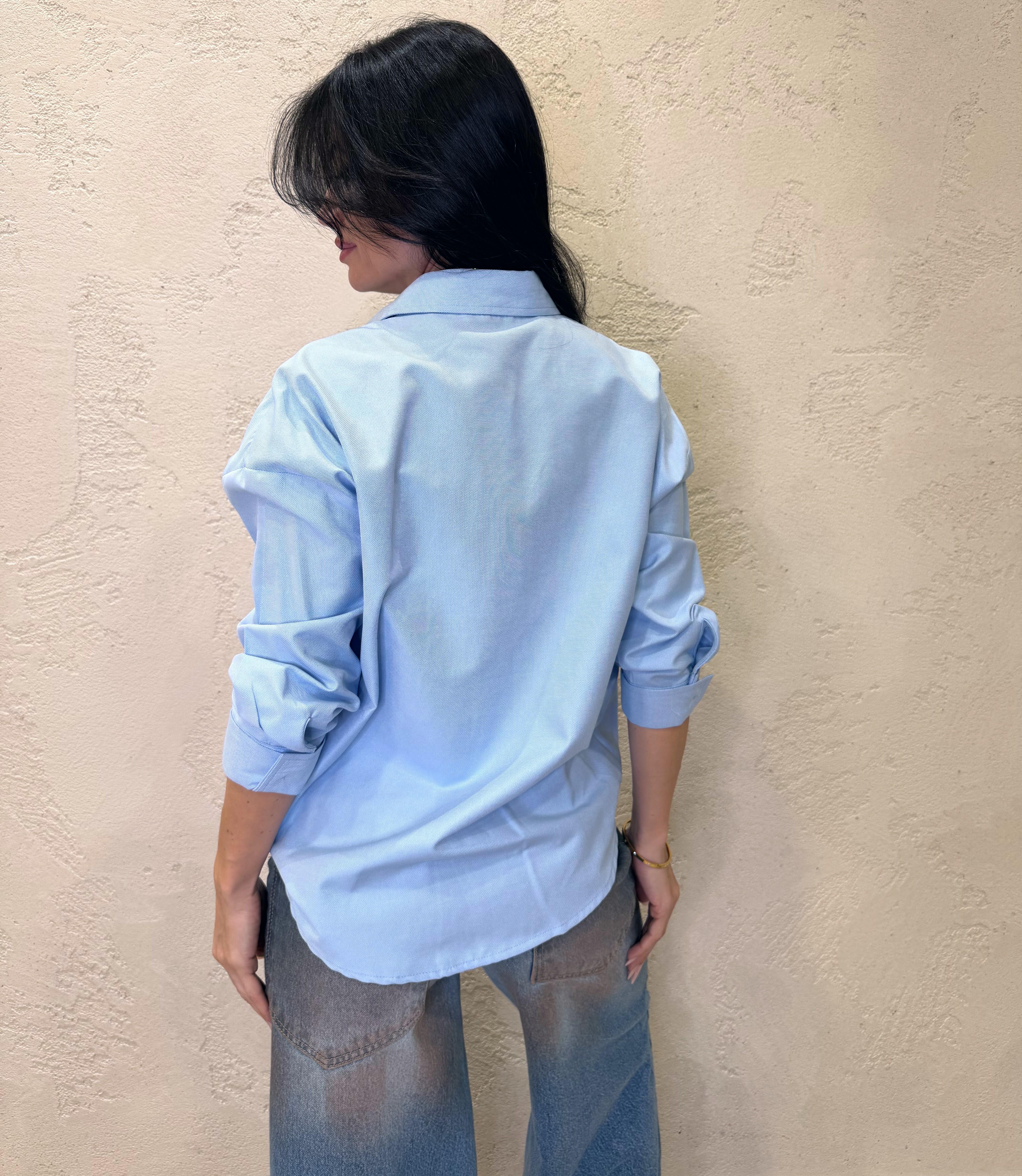 camicia ampia tessuto oxford C881A047 CELESTE DIXIE