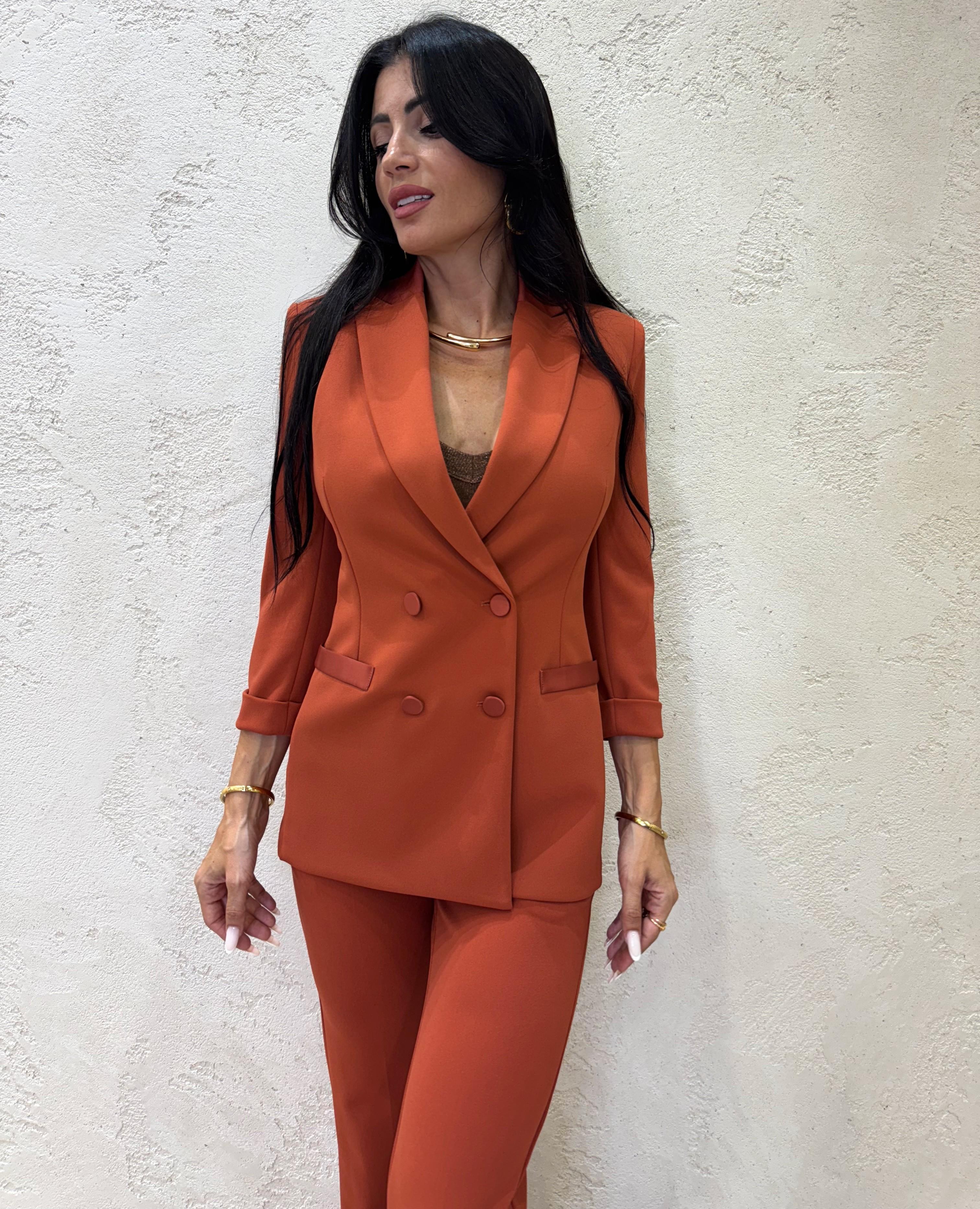 blazer doppiopetto in crepe elasticizzato JU25KAW ZUCCA IMPERIAL