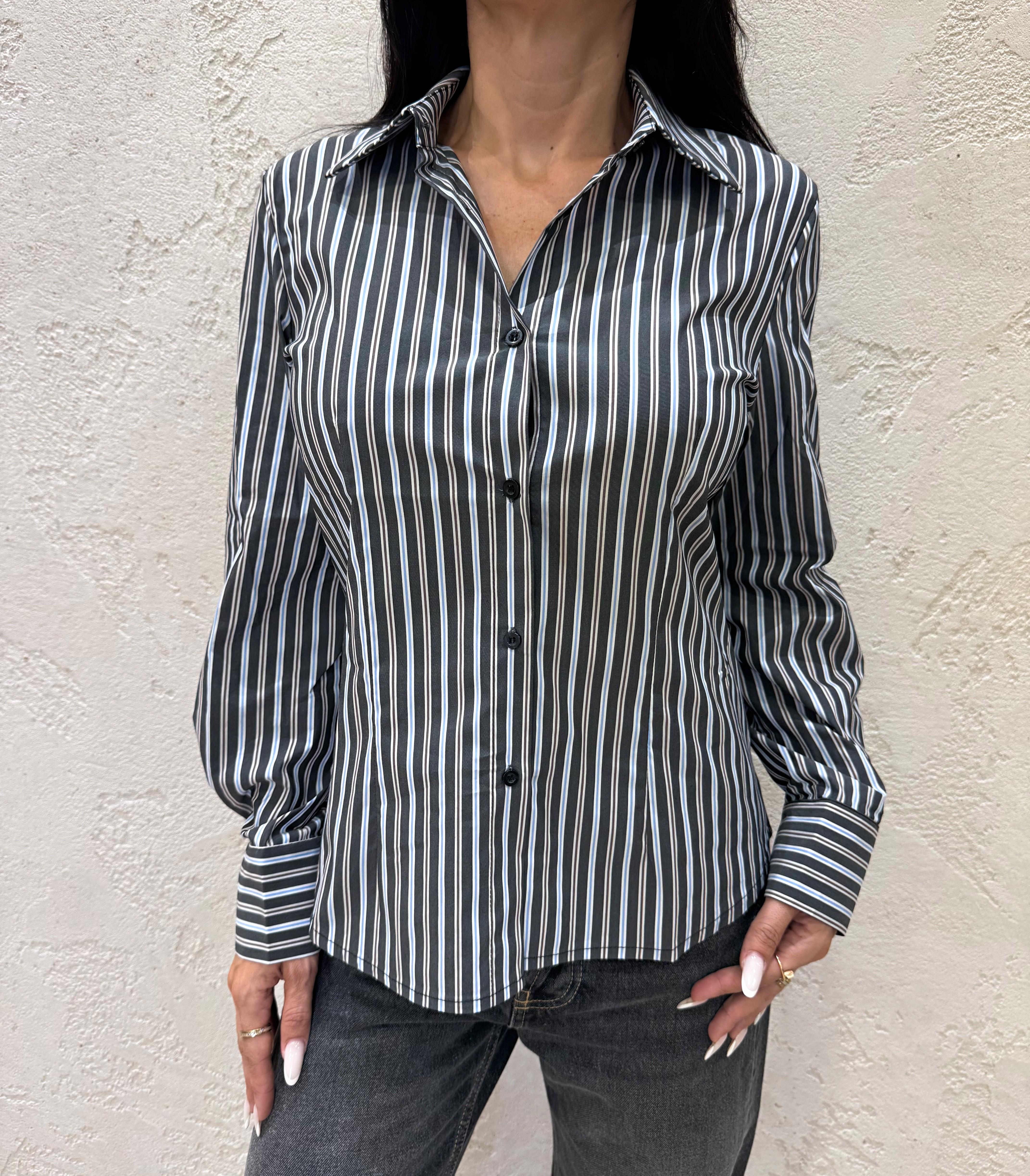 camicia gessata 74859 GRIGIO SUSY MIX