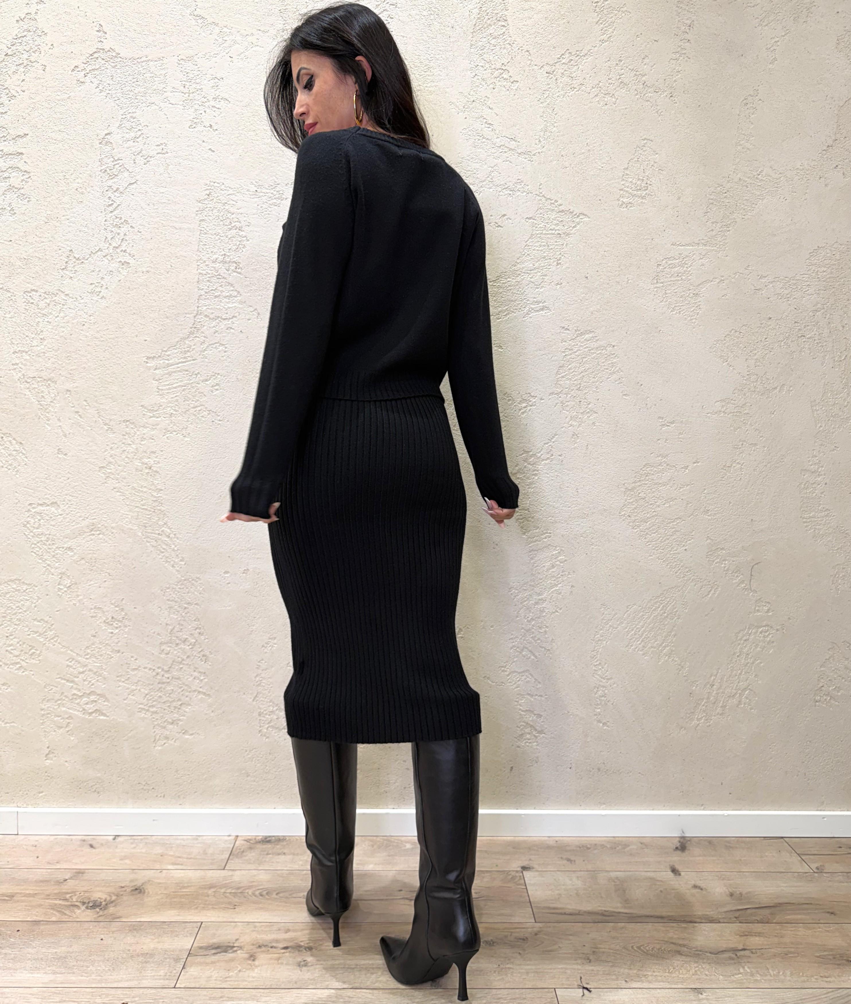 set coordinato abito e pull 1035910360 NERO SUSY MIX