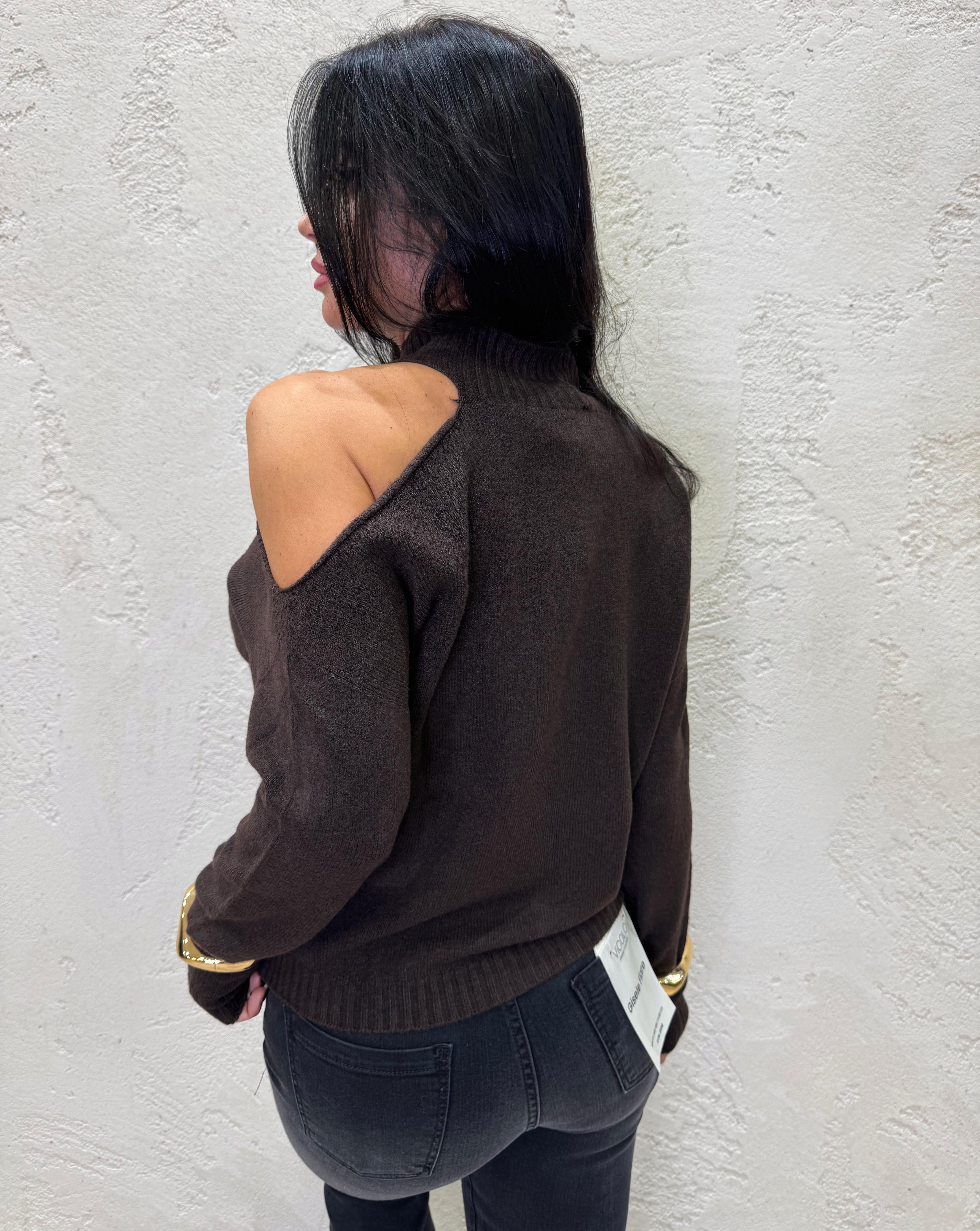 maglia cut out asimmetrica 78071 CAFFE SUSY MIX