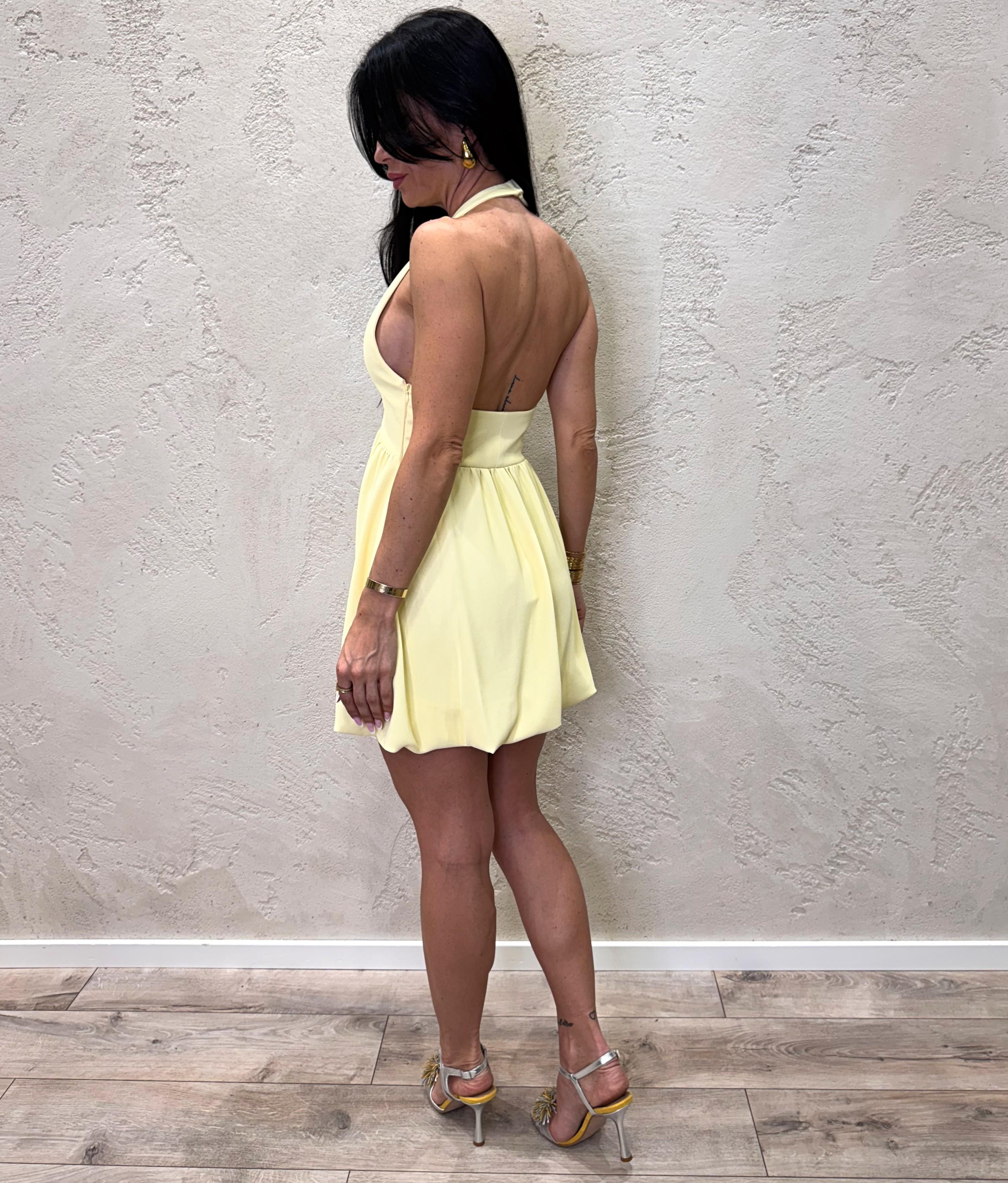 abito mini halter AFPXJHX GIALLO IMPERIAL
