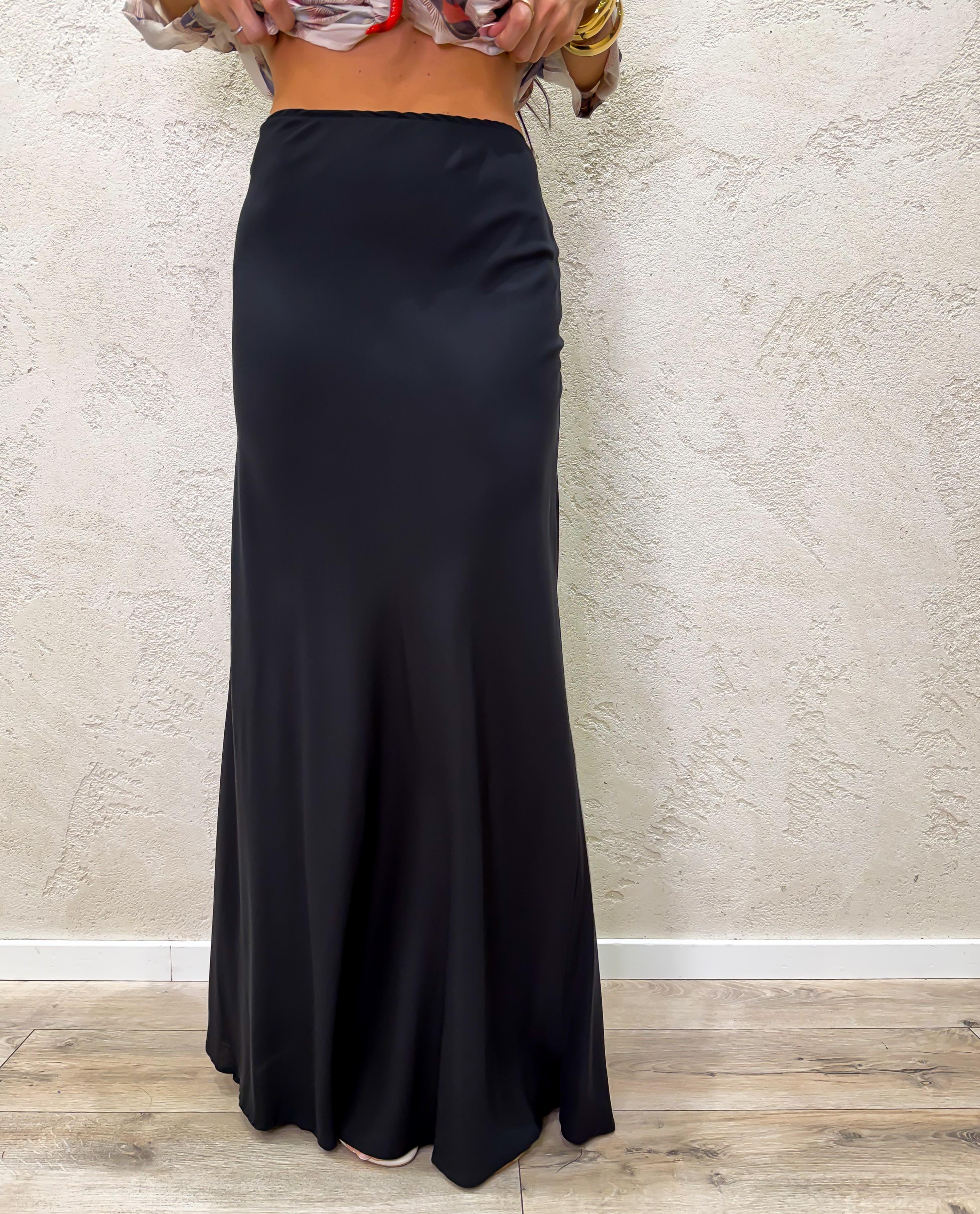 gonna lunga 100% viscosa GIA-Q216 NERO HAVEONE