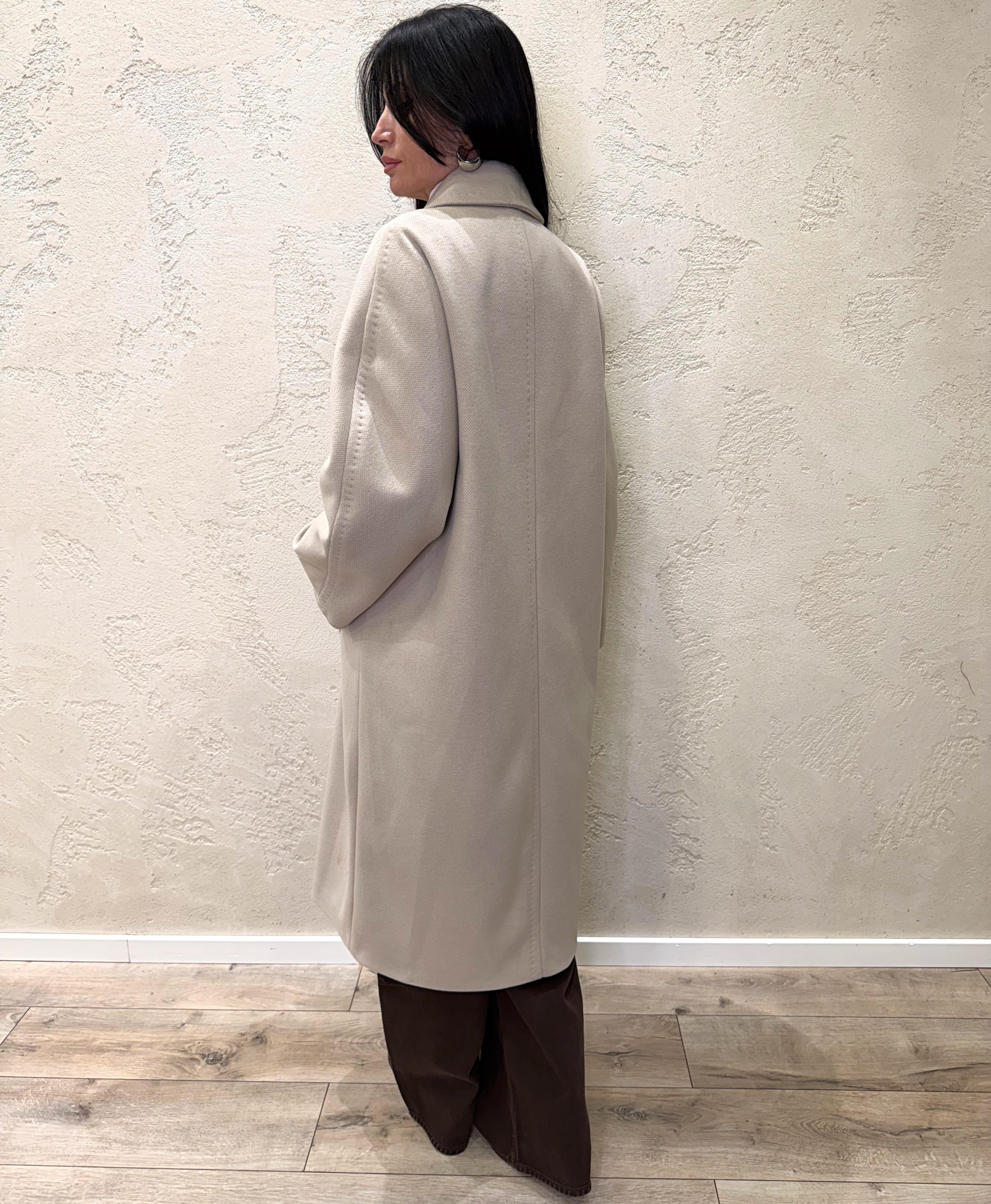 cappotto lungo doppio petto 9746MRKAI25 AVORIO TENSIONE IN