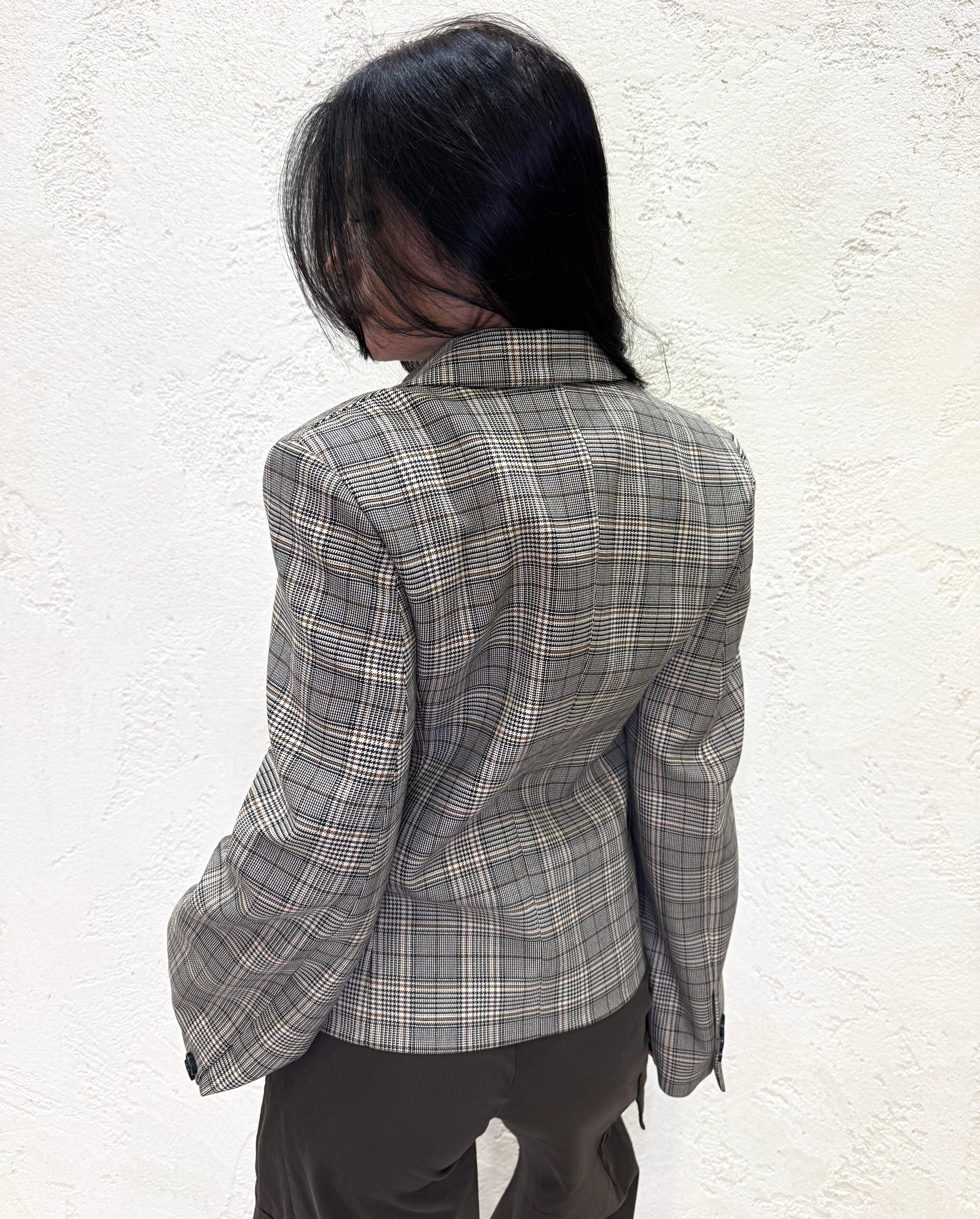 blazer in check con spille TF1164 MARRONE VICOLO