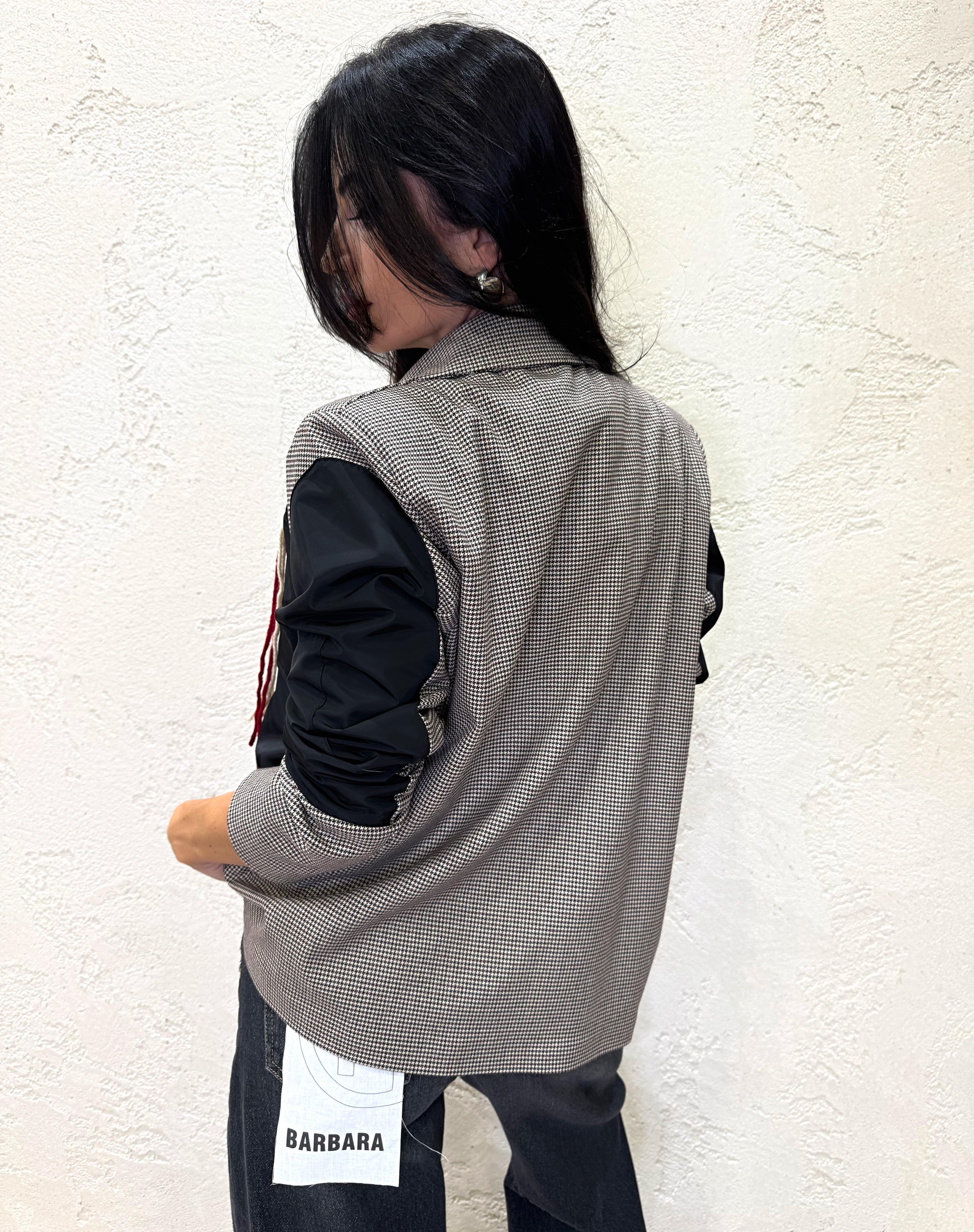 blazer con inserti in nylon S2764 PIEDDEPOULE SUSY MIX