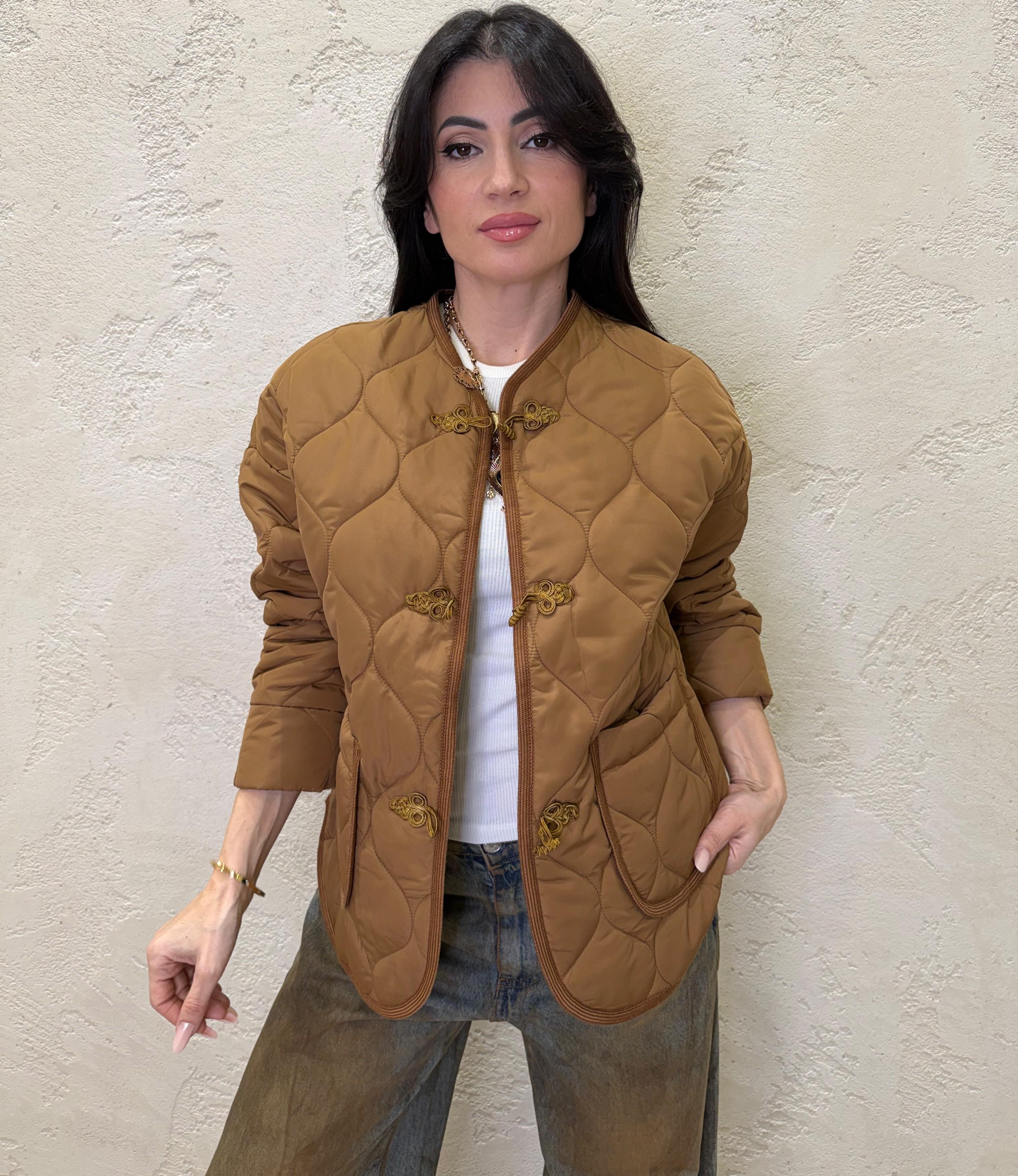 giacca trapuntata con chiusura ad alamari VAIB1L0 CAMOSCIO DIXIE