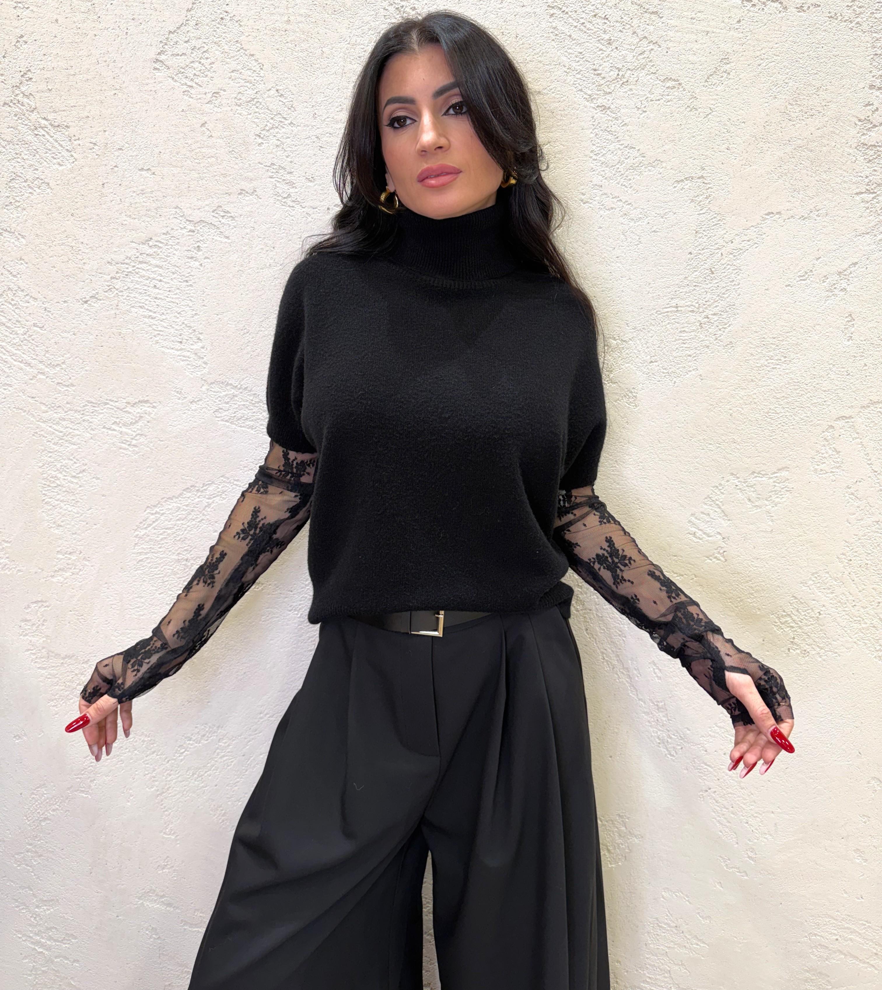 pull collo alto manica corta M3025869 NERO IMPERIAL