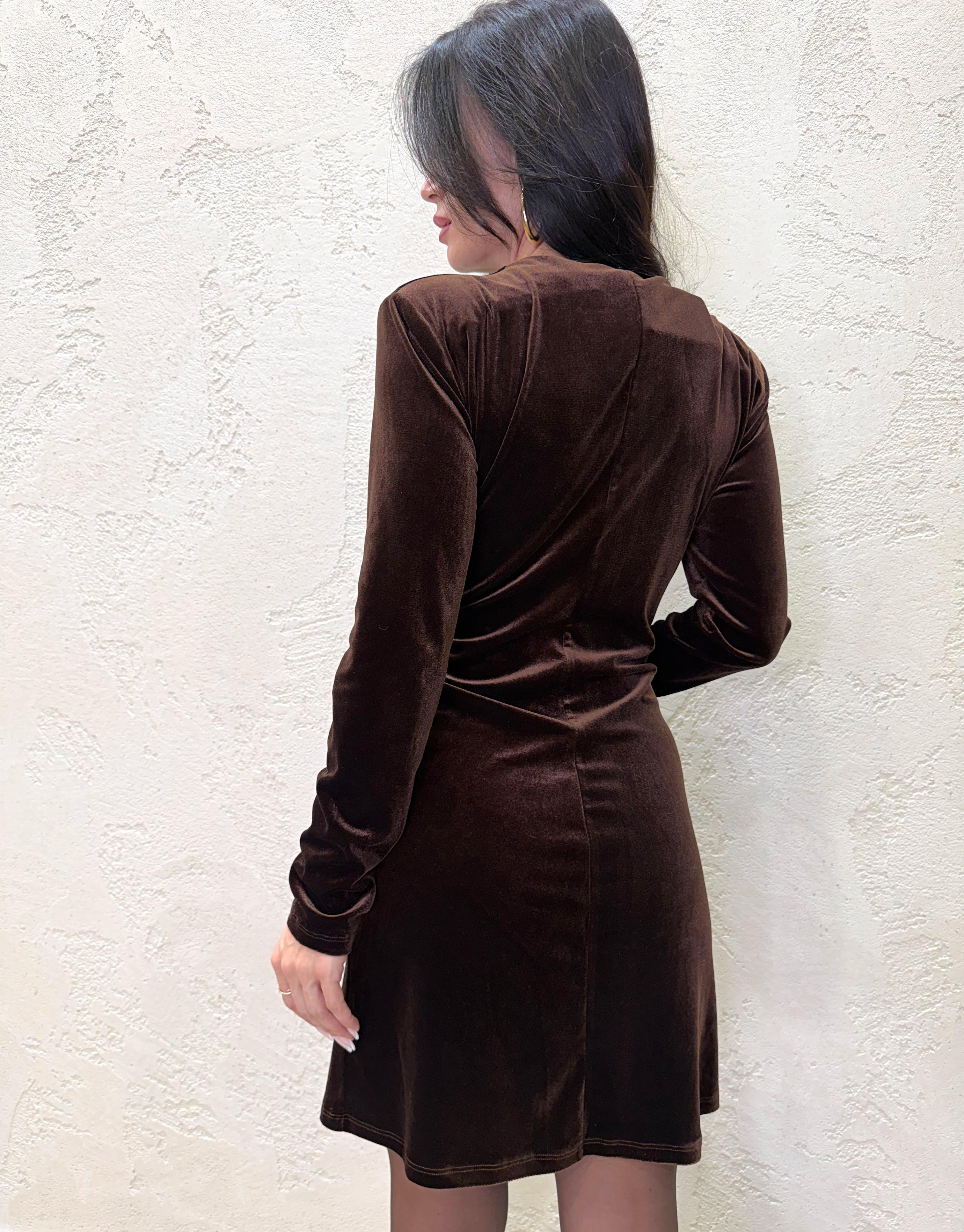 abito mini in velluto con dettaglio gioiello A506480 MORO MOTEL