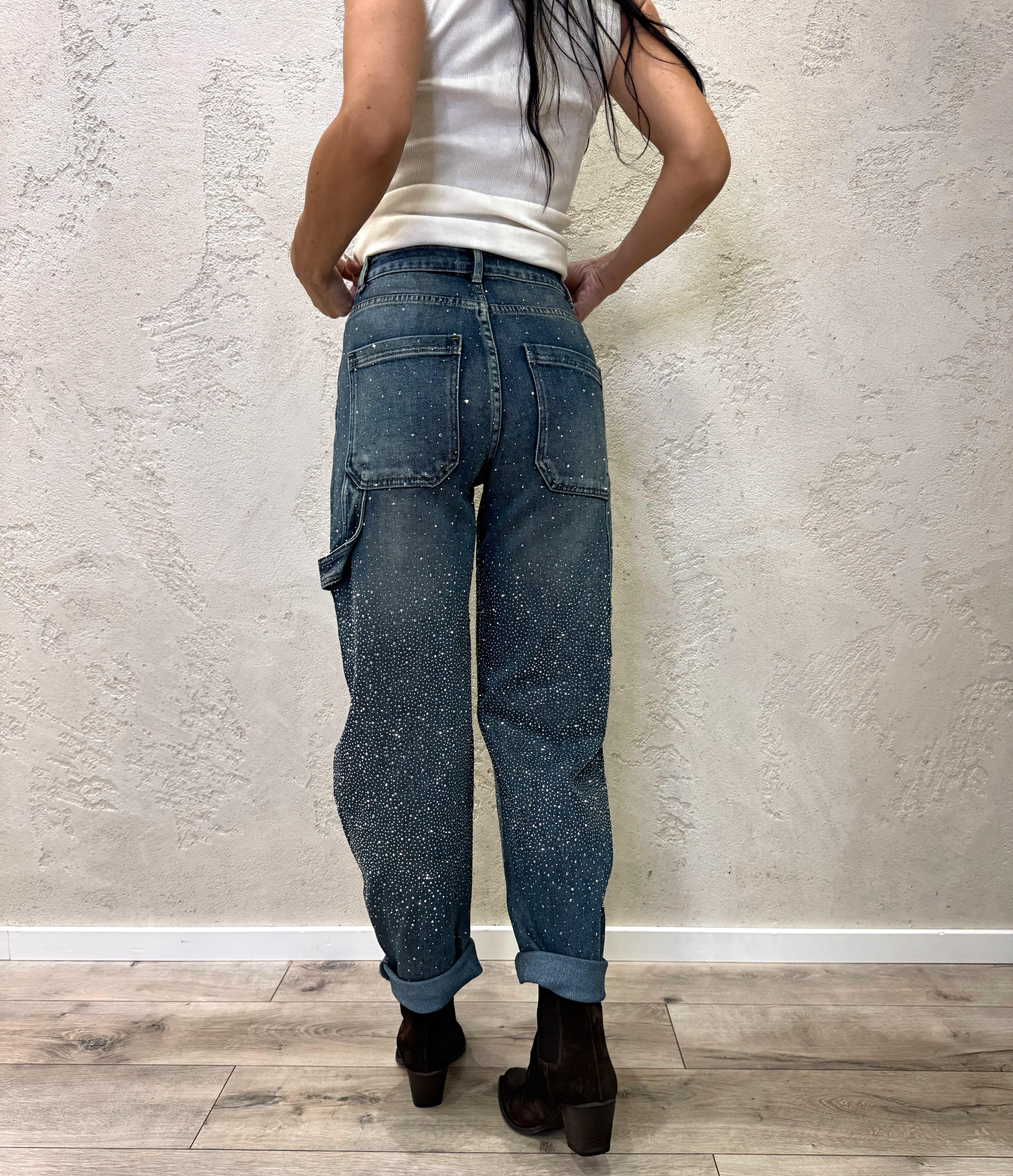 jeans baloon fit modello work con strass JNWORKSTRASS DENIM ELEVI