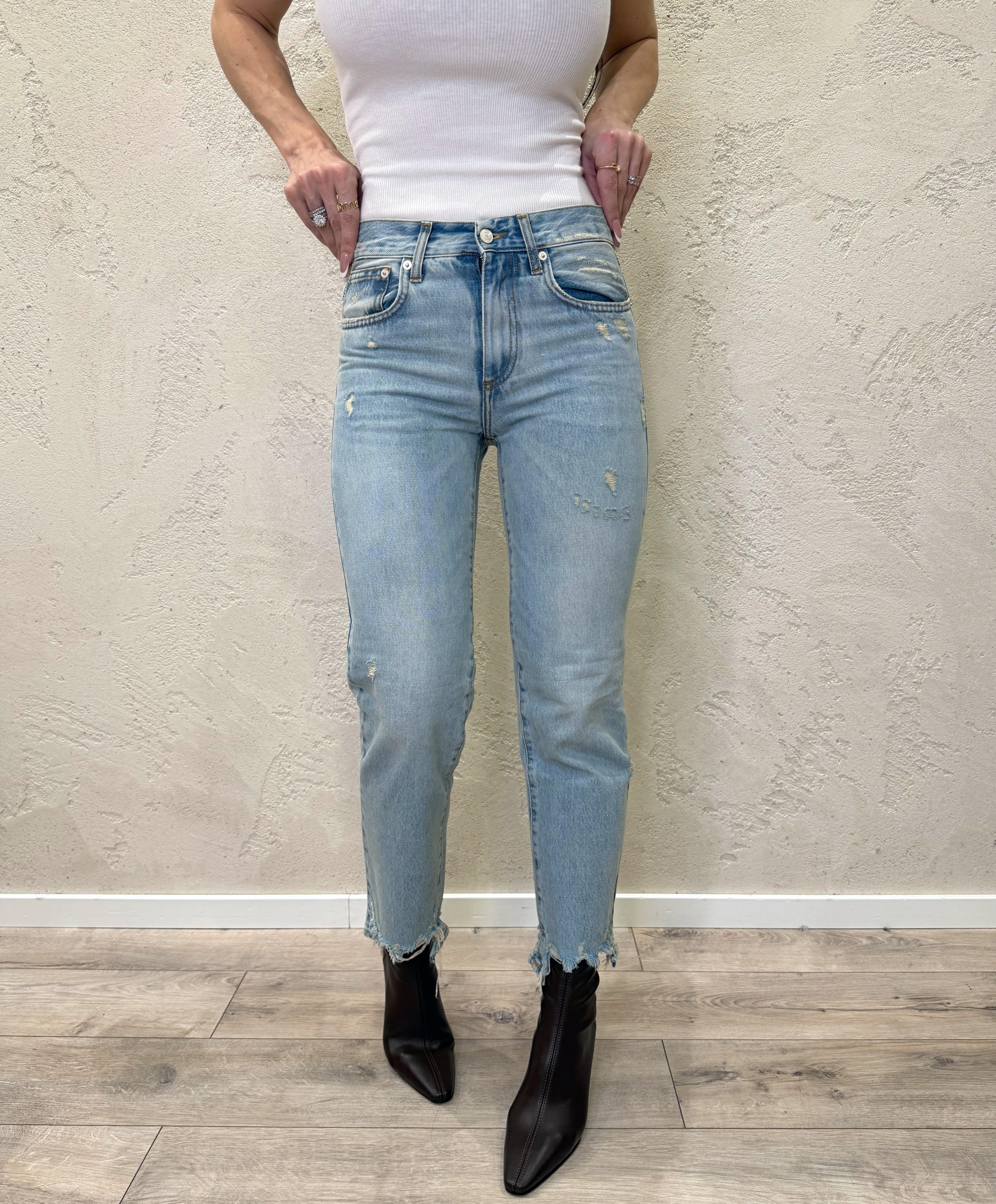 jeans in tela ferma modello zeke a gamba dritta DAB5121 SLAVATO VICOLO