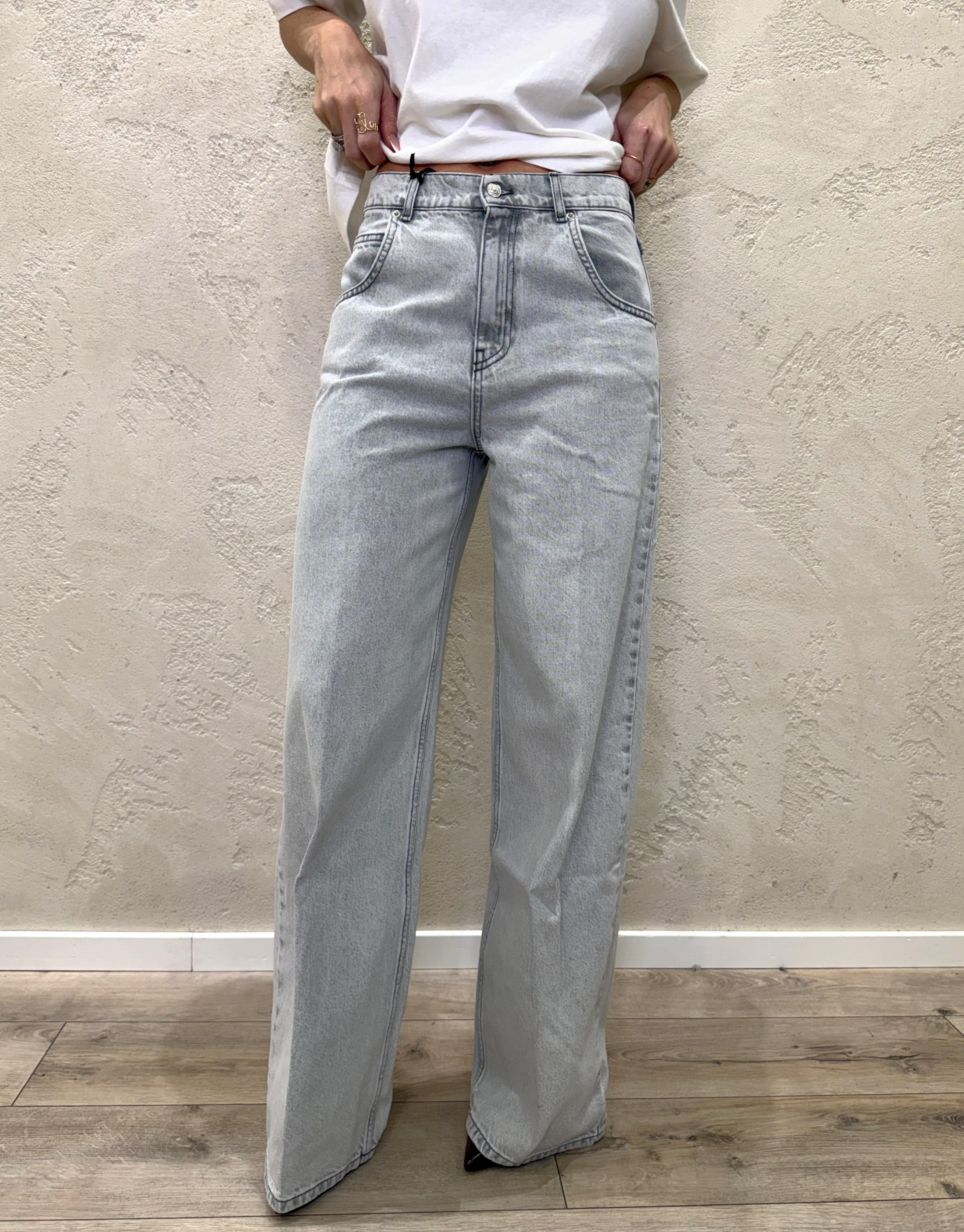 jeans modello mia a gamba larga DAB5139 GRIGIO VICOLO