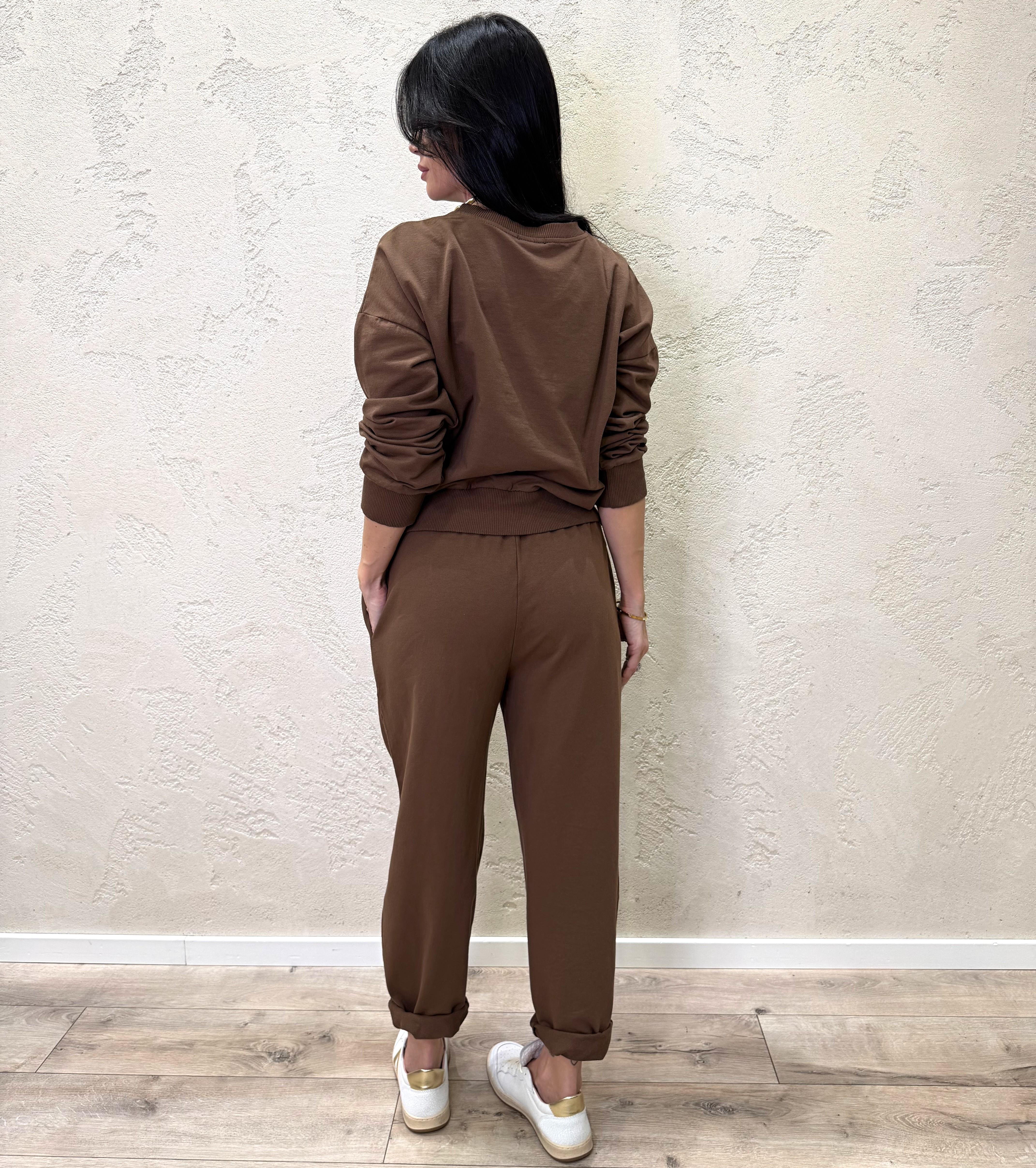 tuta di felpa garzata 26851 CIOCCOLATO SUSY MIX