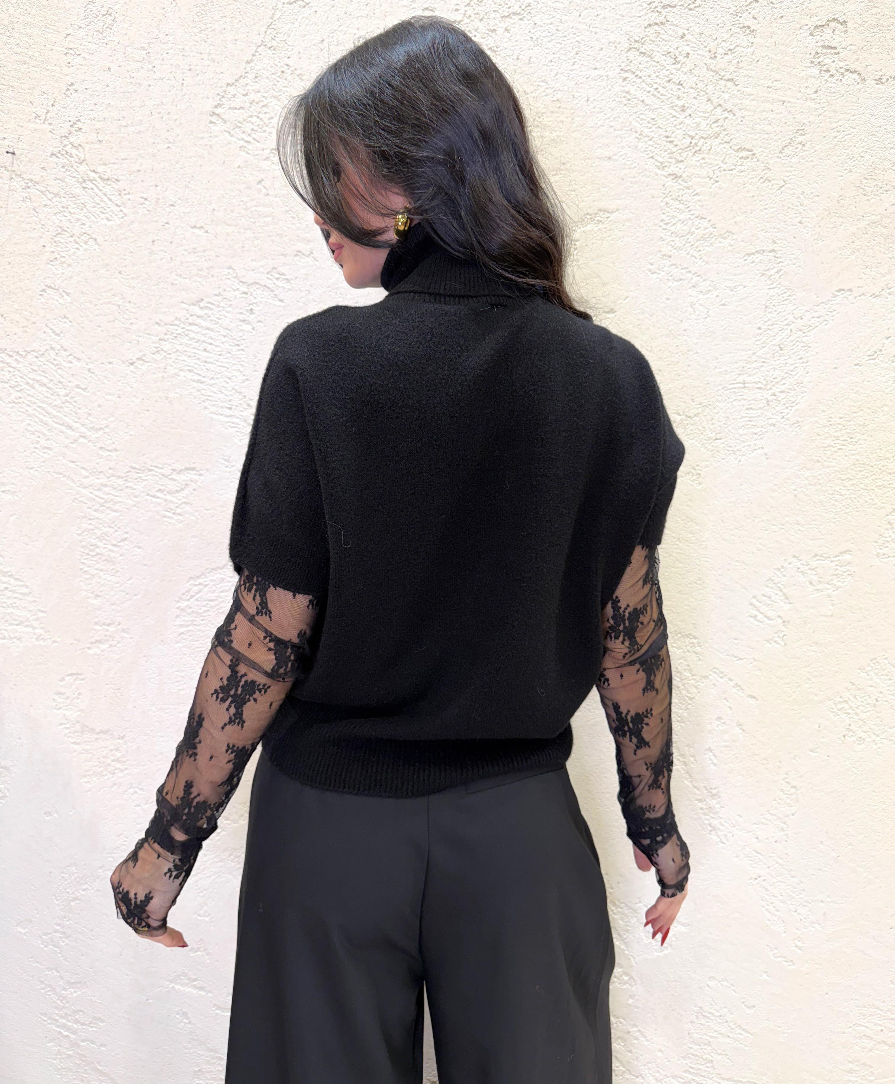 pull collo alto manica corta M3025869 NERO IMPERIAL