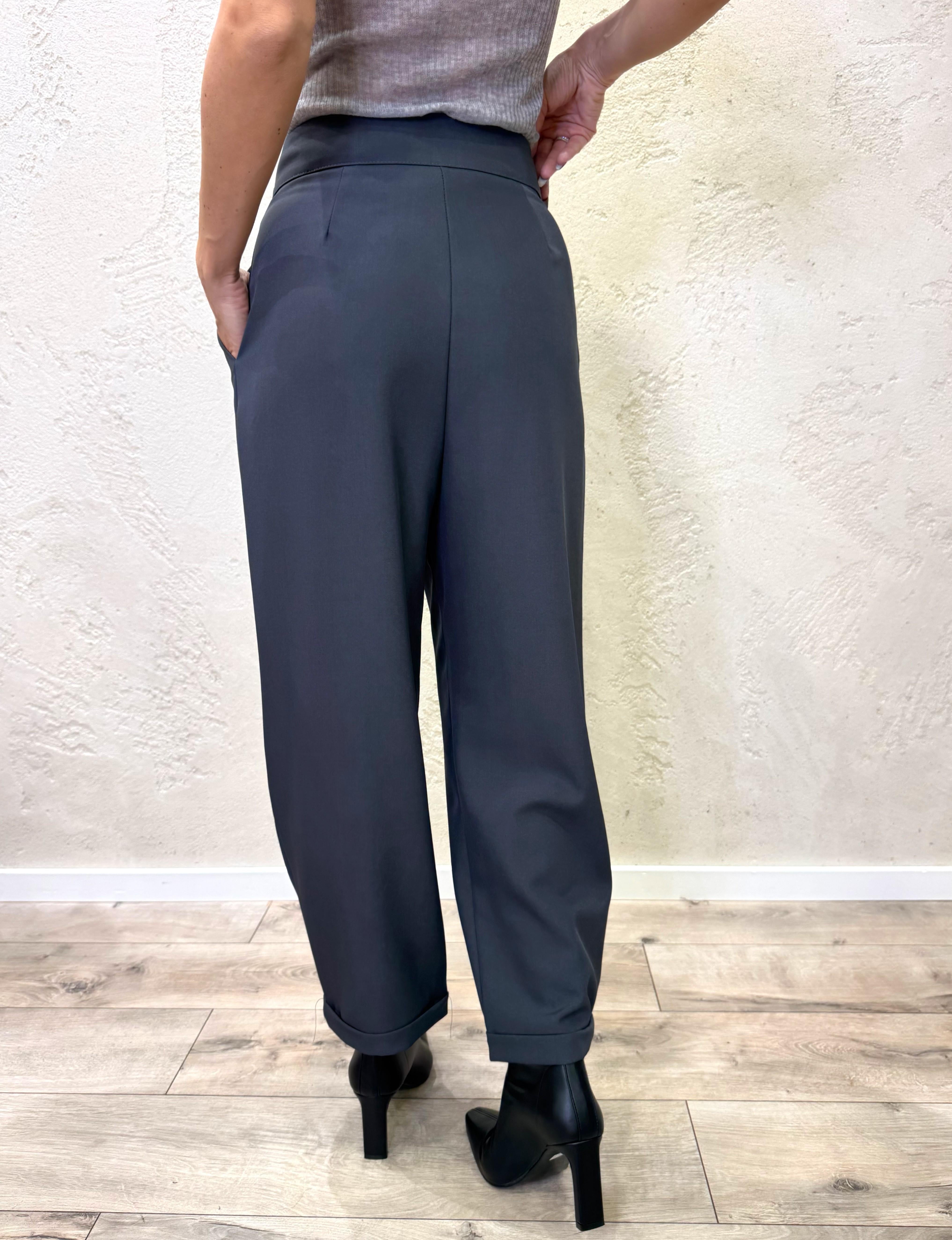 pantalone carrot fit con pinces TF0688 PIOMBO VICOLO