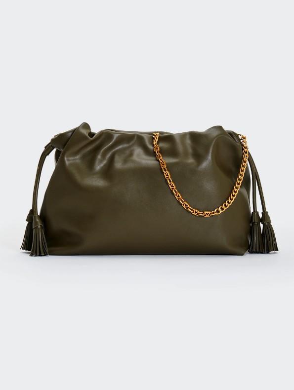 borsa tassel grande in ecopelle XAB0034 MILITARE VICOLO