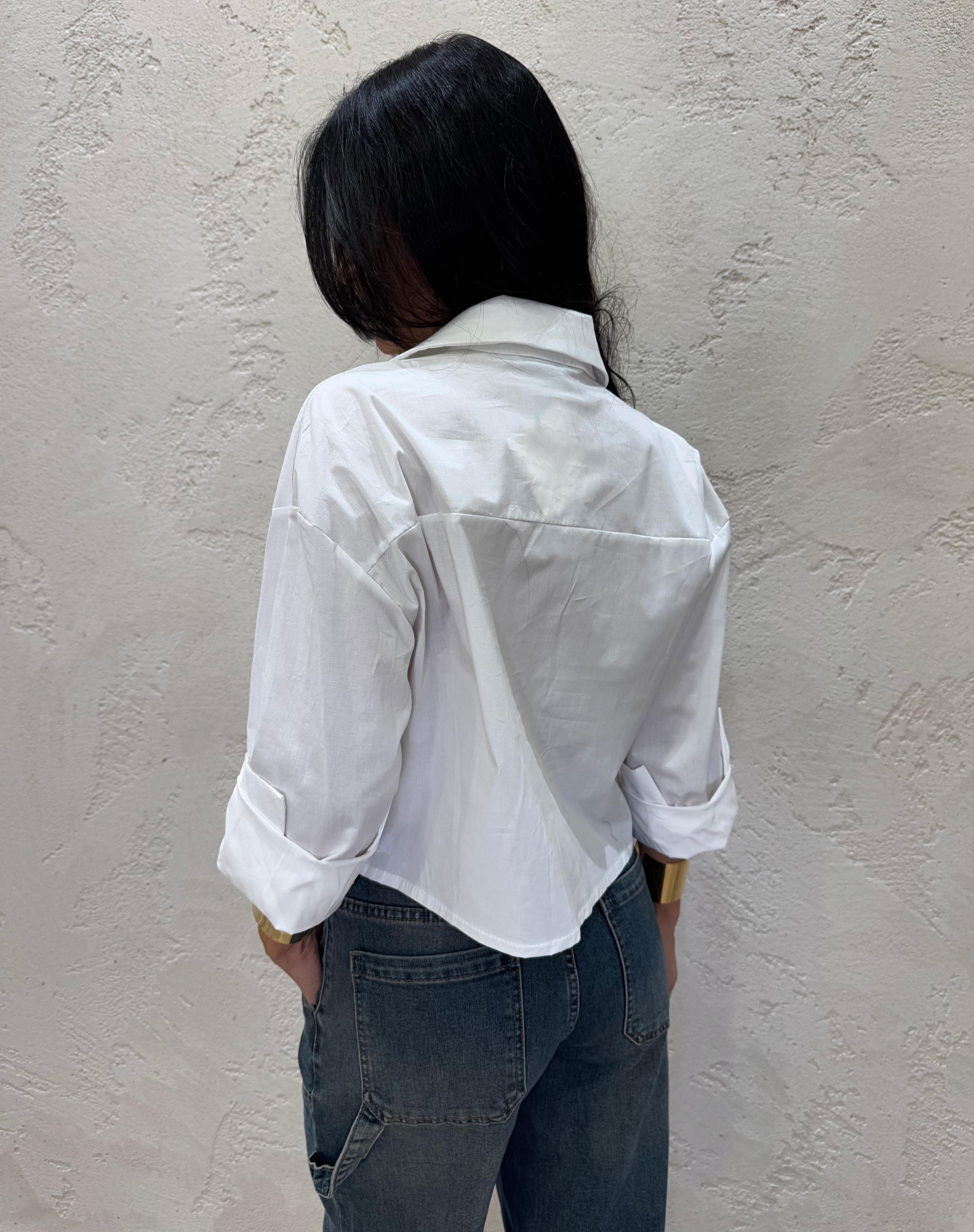 camicia crop con tasche CAMICROP BIANCO ELEVI
