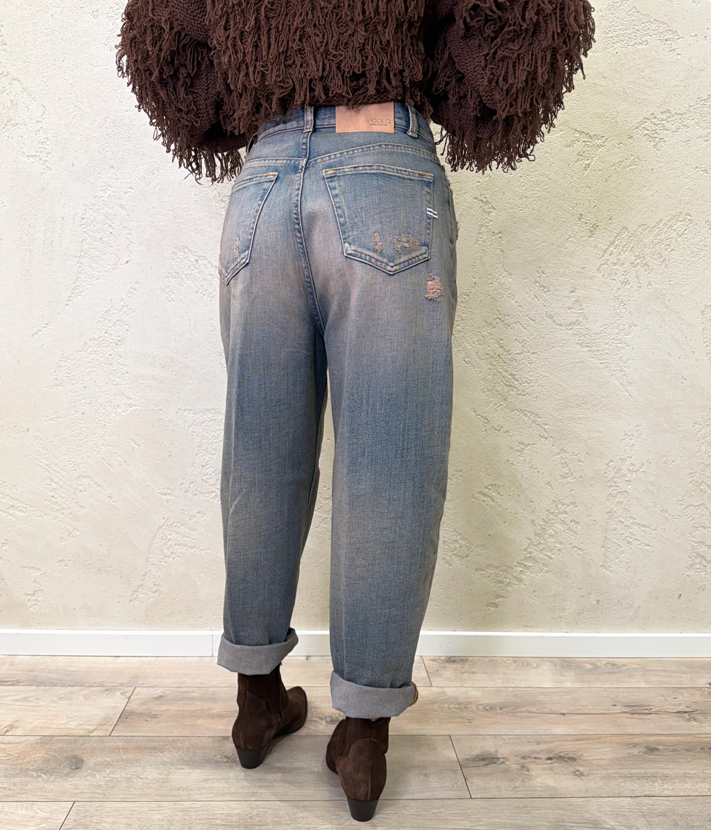jeans modello laila balloon DAB5081 SLAVATO VICOLO
