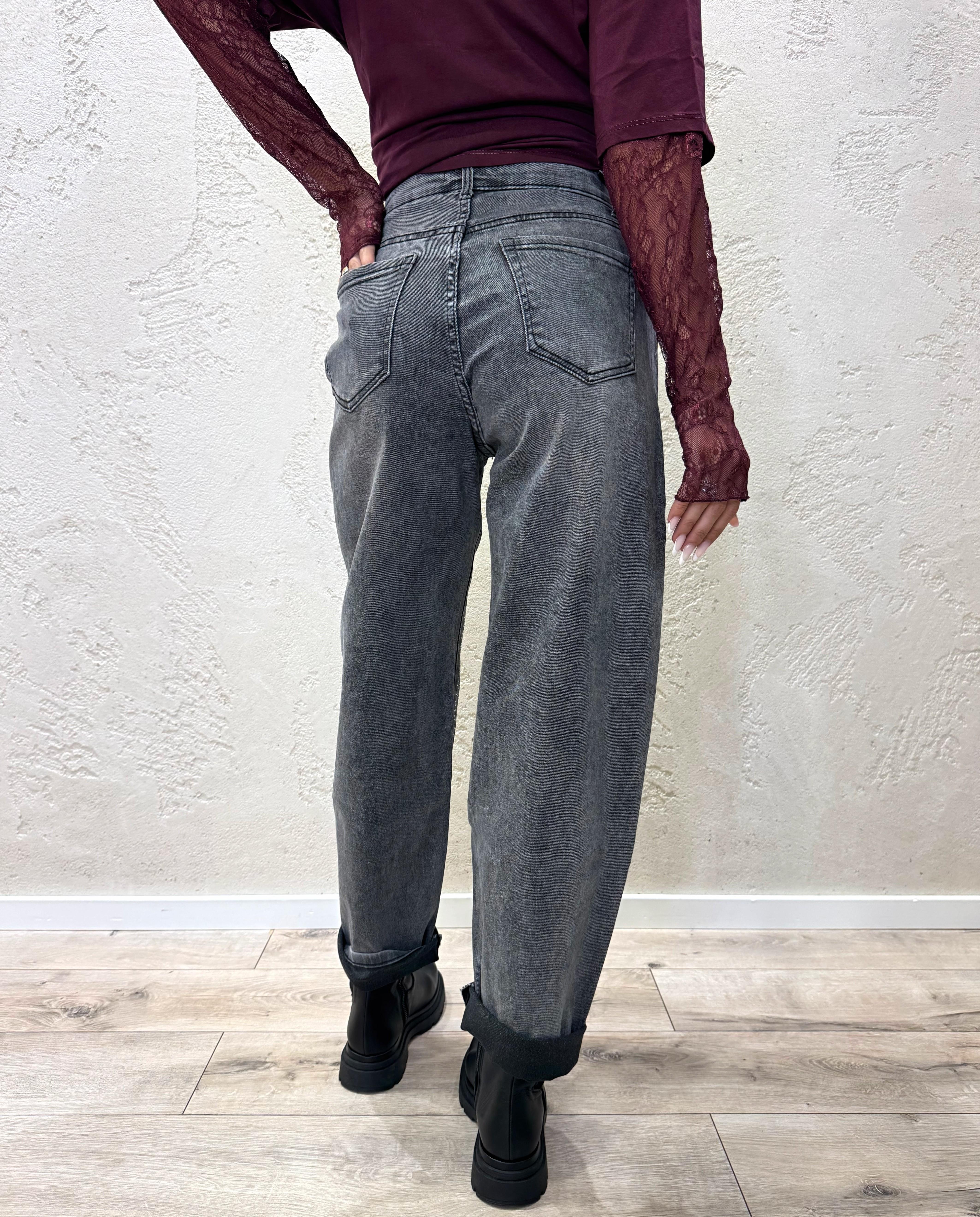 jeans balloon con strass sul davanti JBSTRASSGREY GRIGIO ELEVI