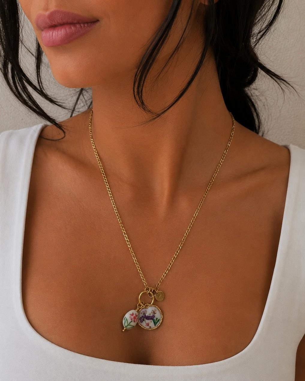 collana "flora" con charm pendente COL-FLORA ORO ELEVI