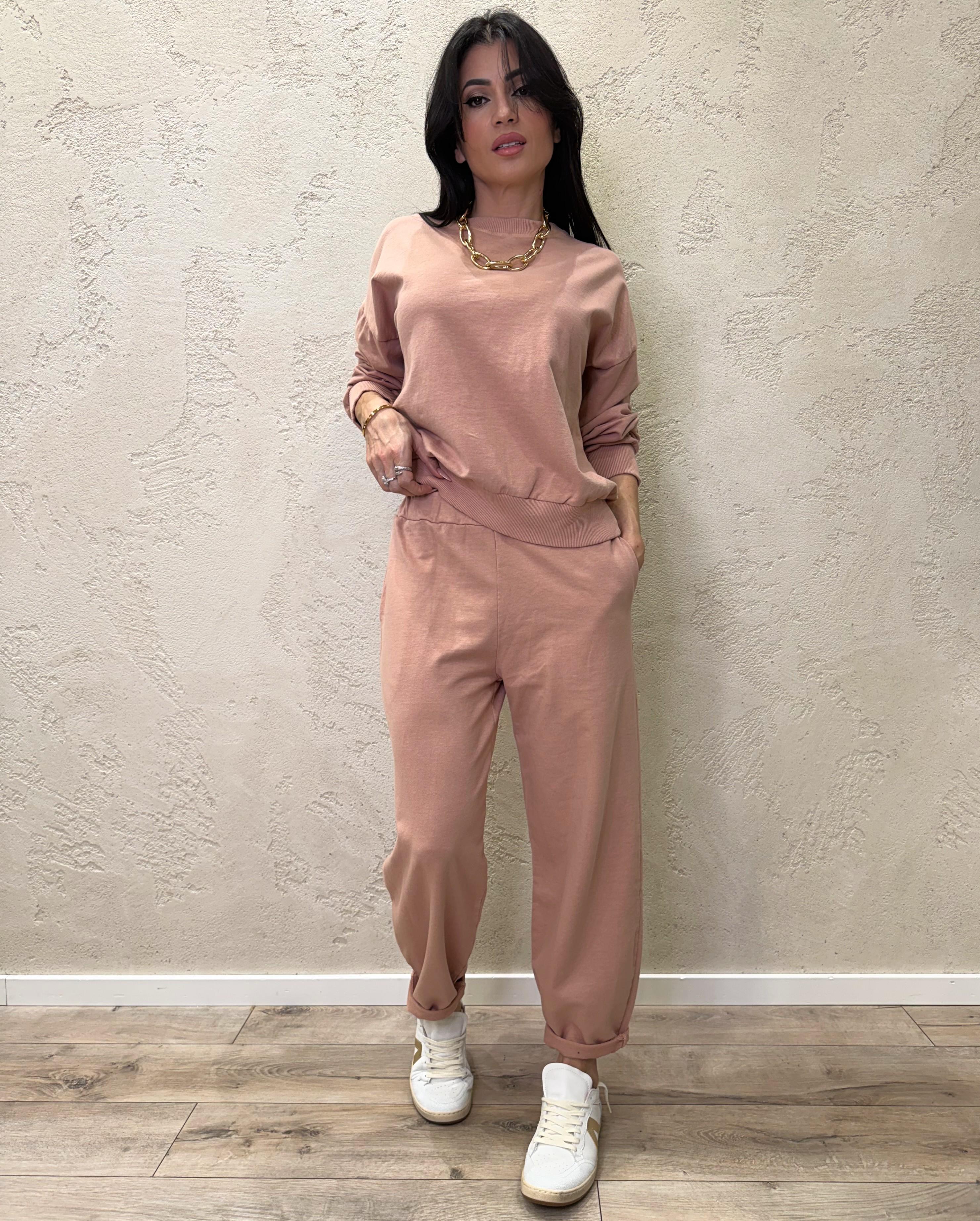 tuta di felpa garzata 26851 ROSA CIPRIA SUSY MIX