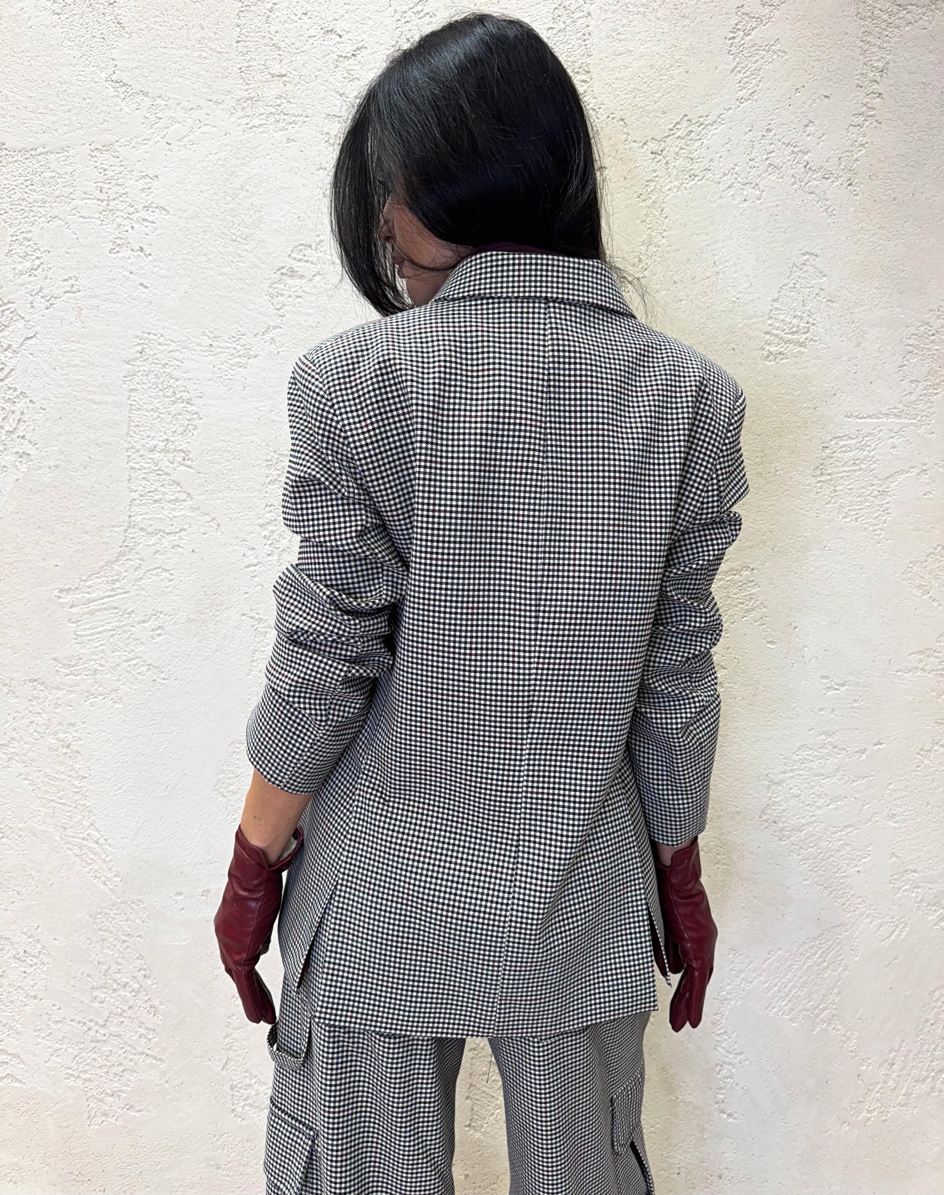 blazer doppiopetto con guanti in ecopelle 37876 PIEDDEPOULE TENSIONE IN