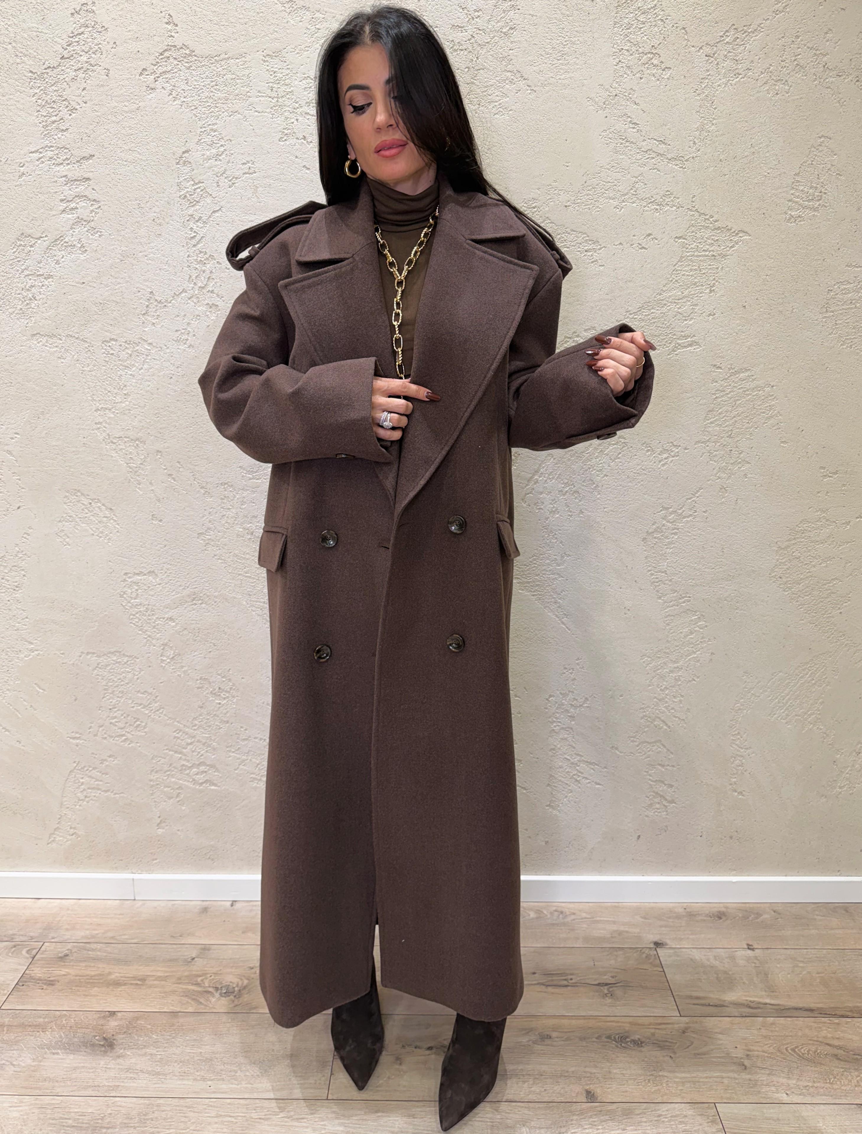 cappotto over doppiopetto KCB-P084 FONDENTE HAVEONE