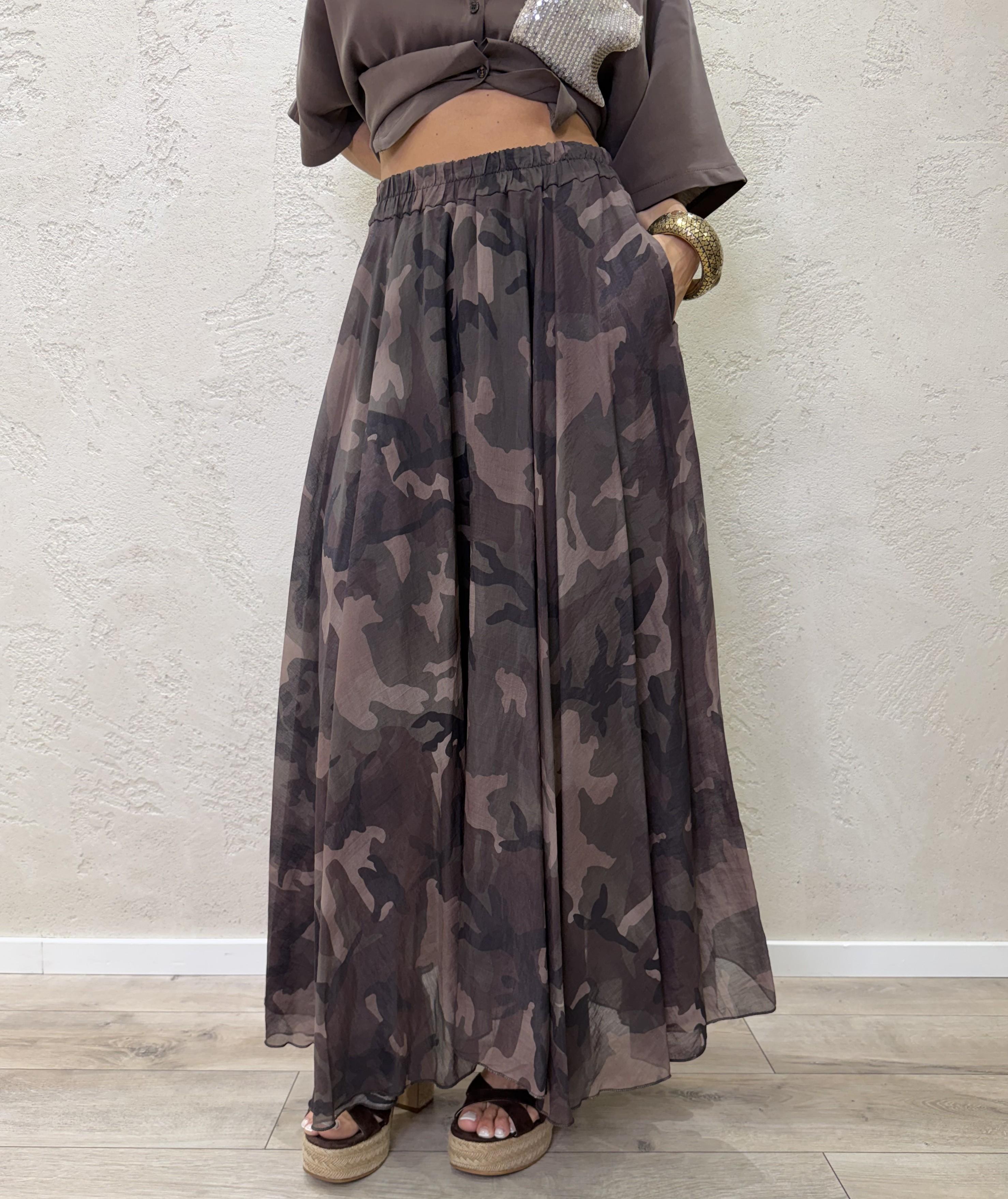 gonna lunga ampia camouflage G67391NLY CAMOUFLAGE SUSY MIX