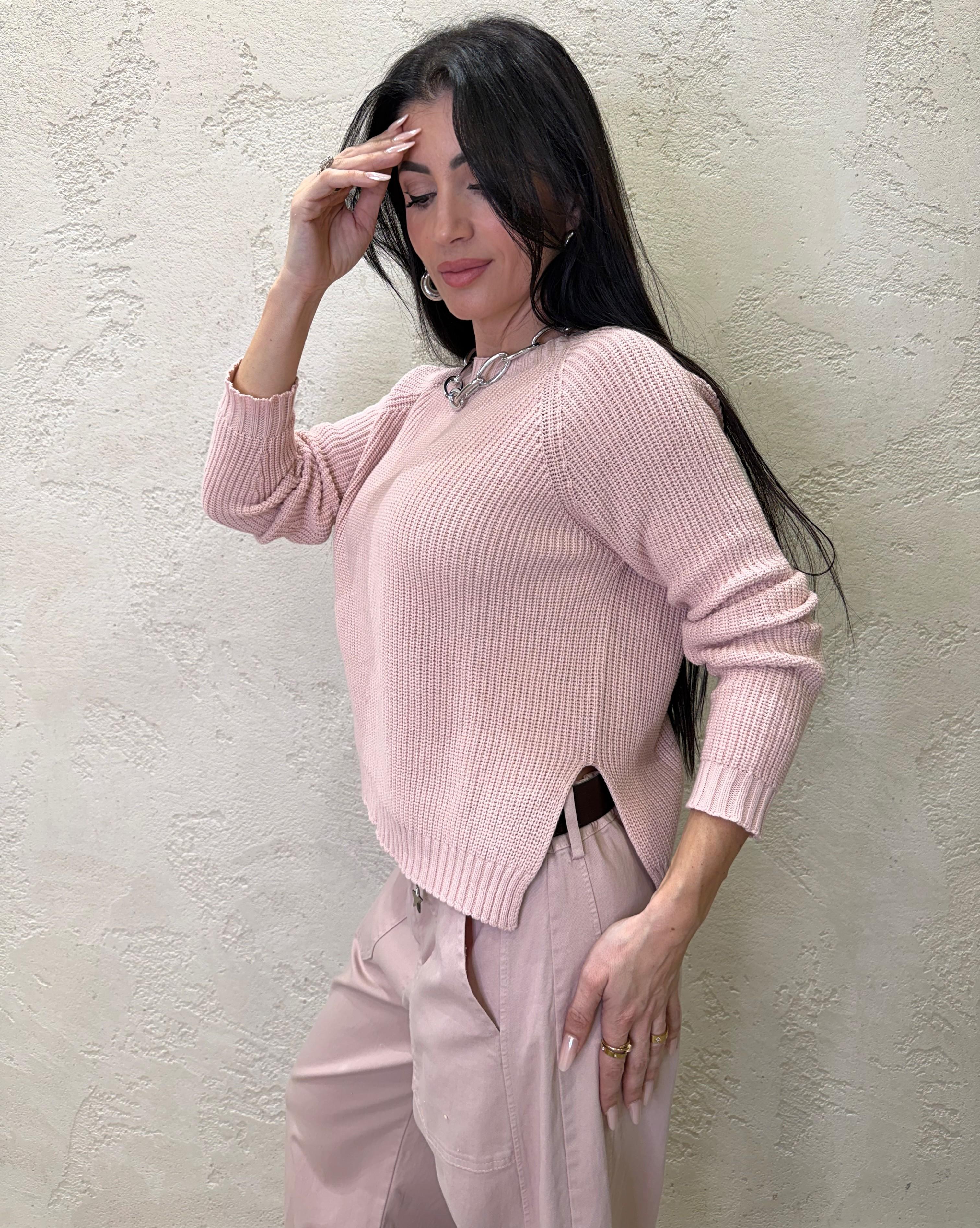 pull in maglia punto pannocchia 61041 ROSA SUSY MIX