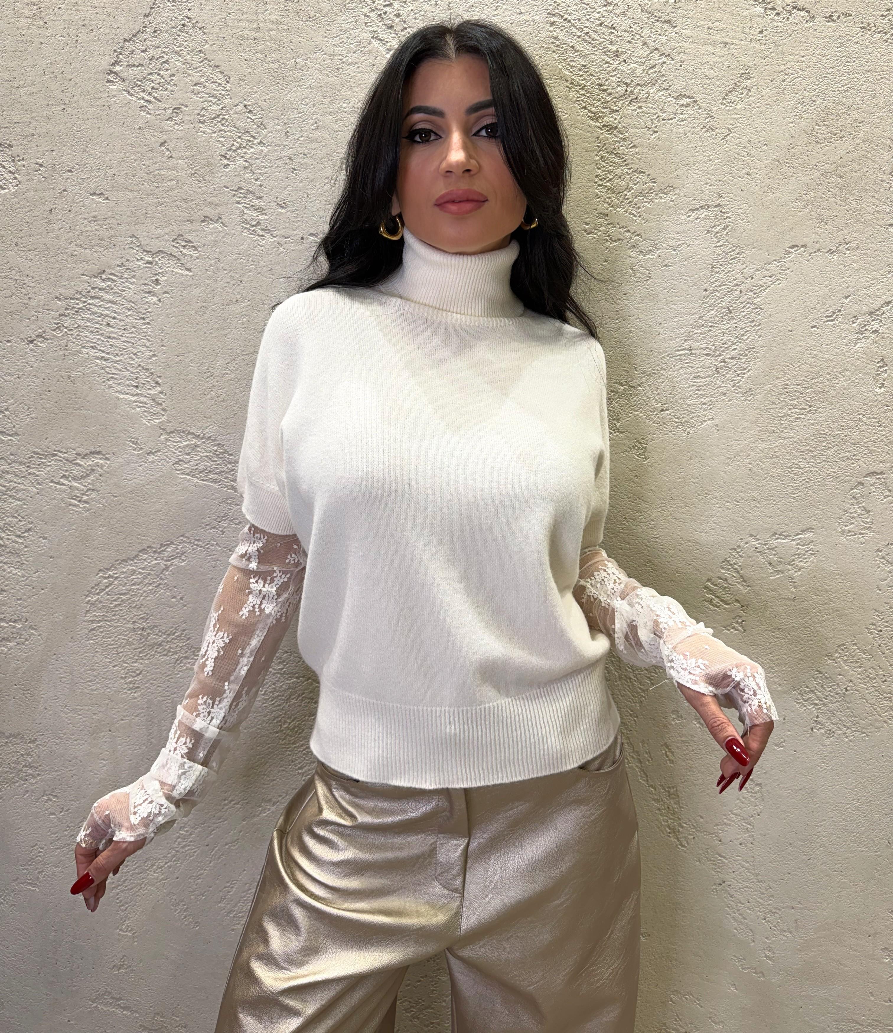 pull collo alto manica corta M3025869 BURRO IMPERIAL