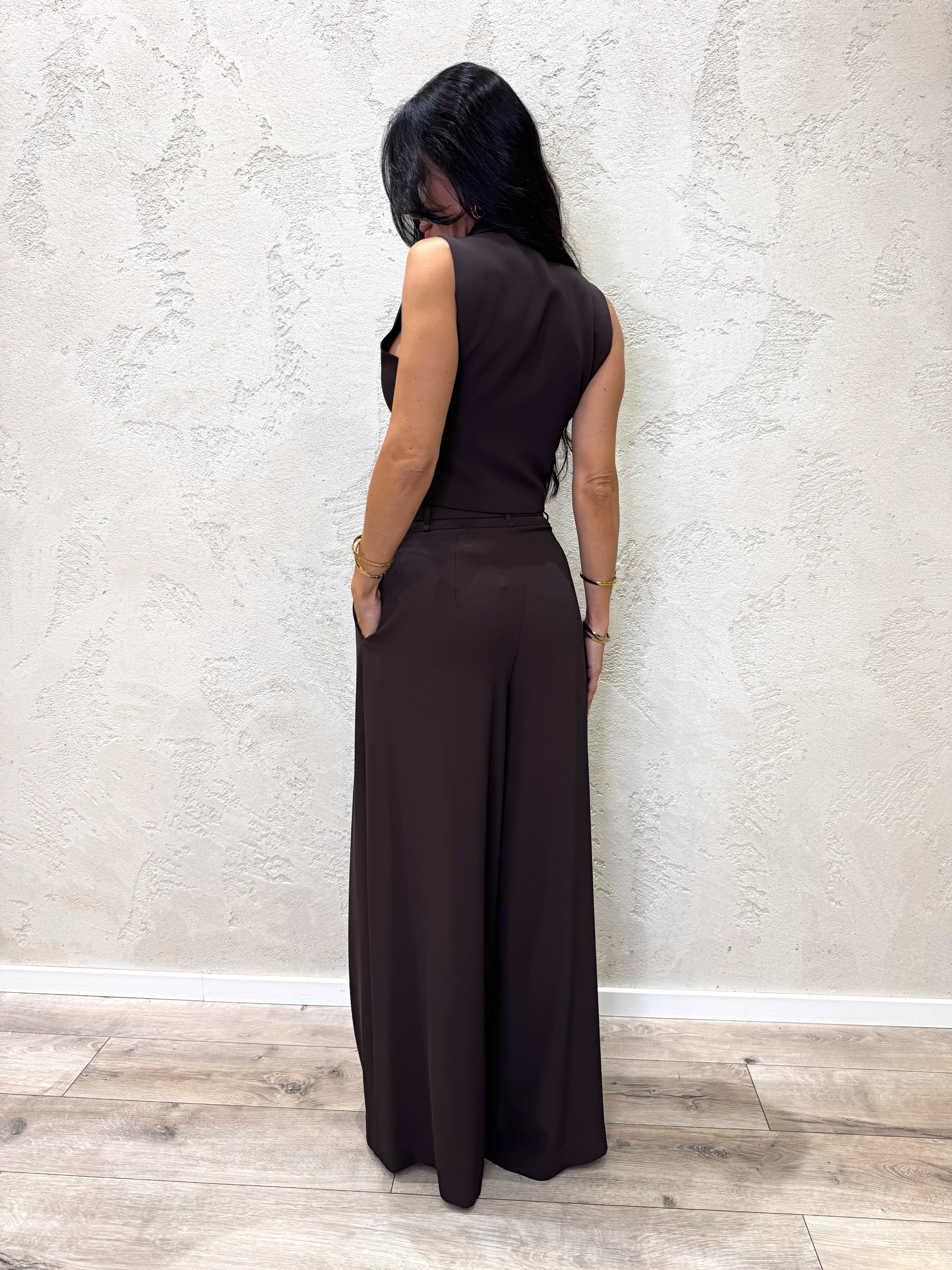 pantalone ampio con pinces PEZ3KHXC MORO IMPERIAL