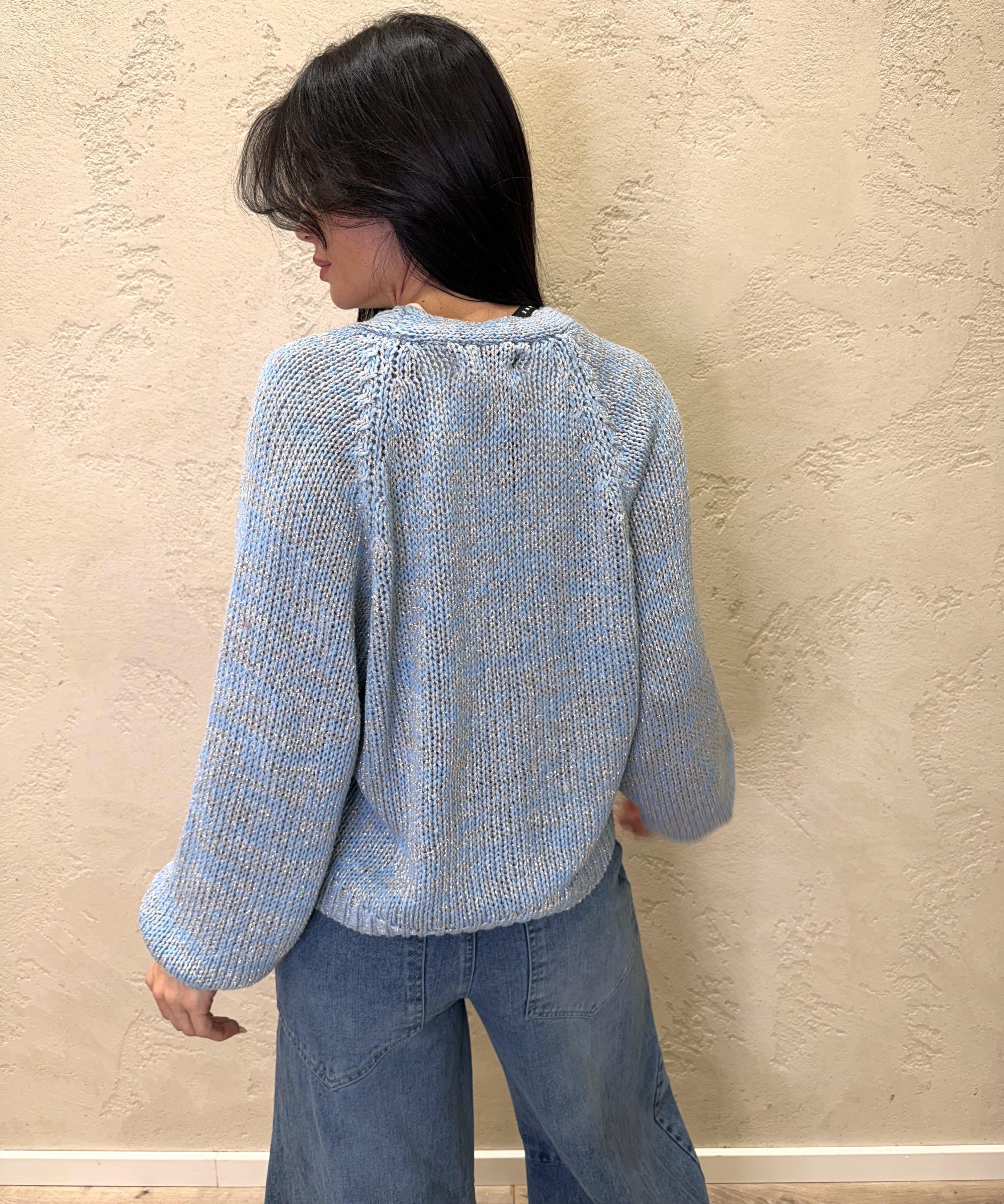 cardigan in lurex con bottoni gioiello JIT-Q008 CIELO HAVEONE