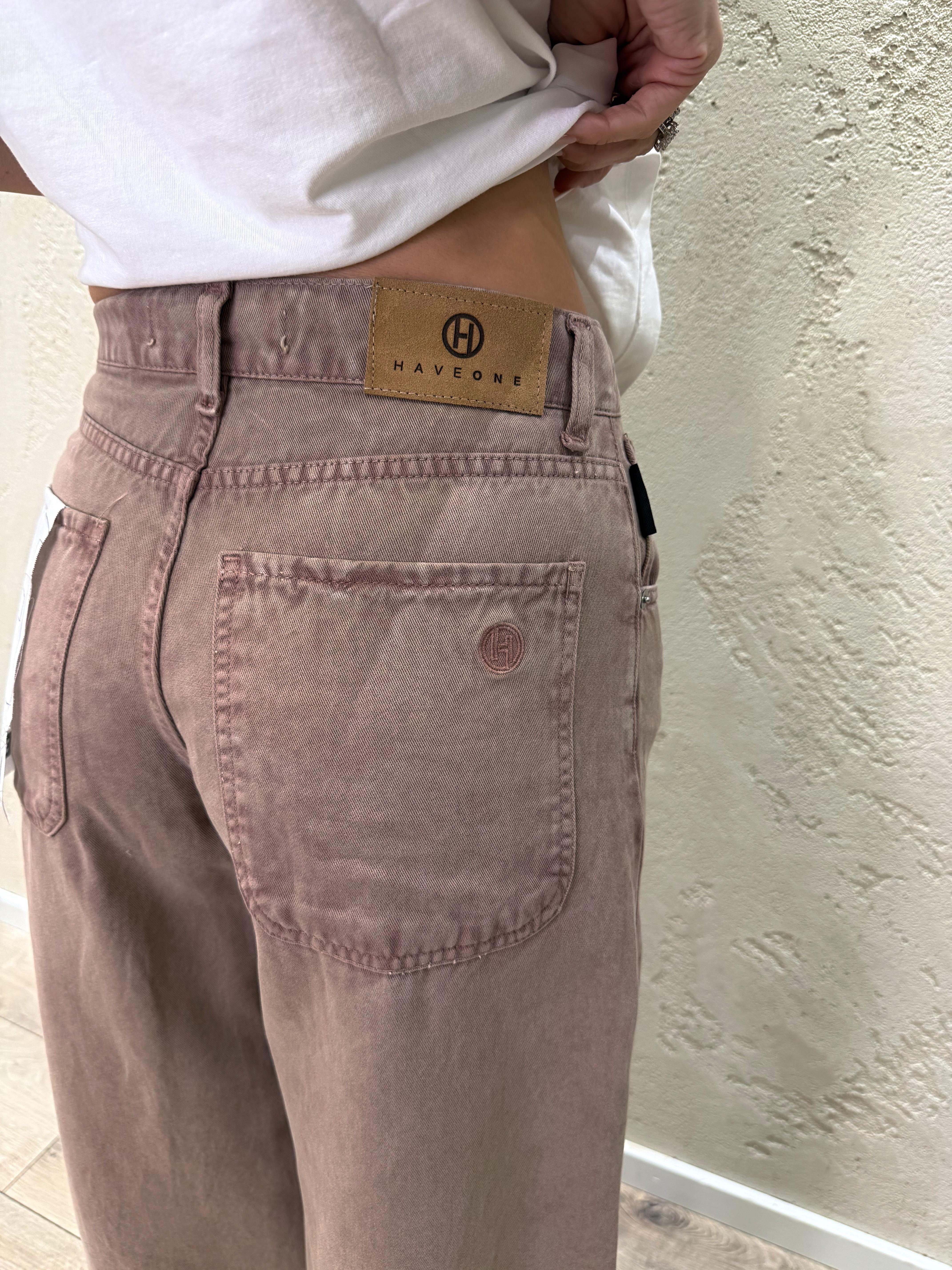 jeans modello bella wide leg in tela ferma PLS-Q030 CIPOLLA HAVEONE
