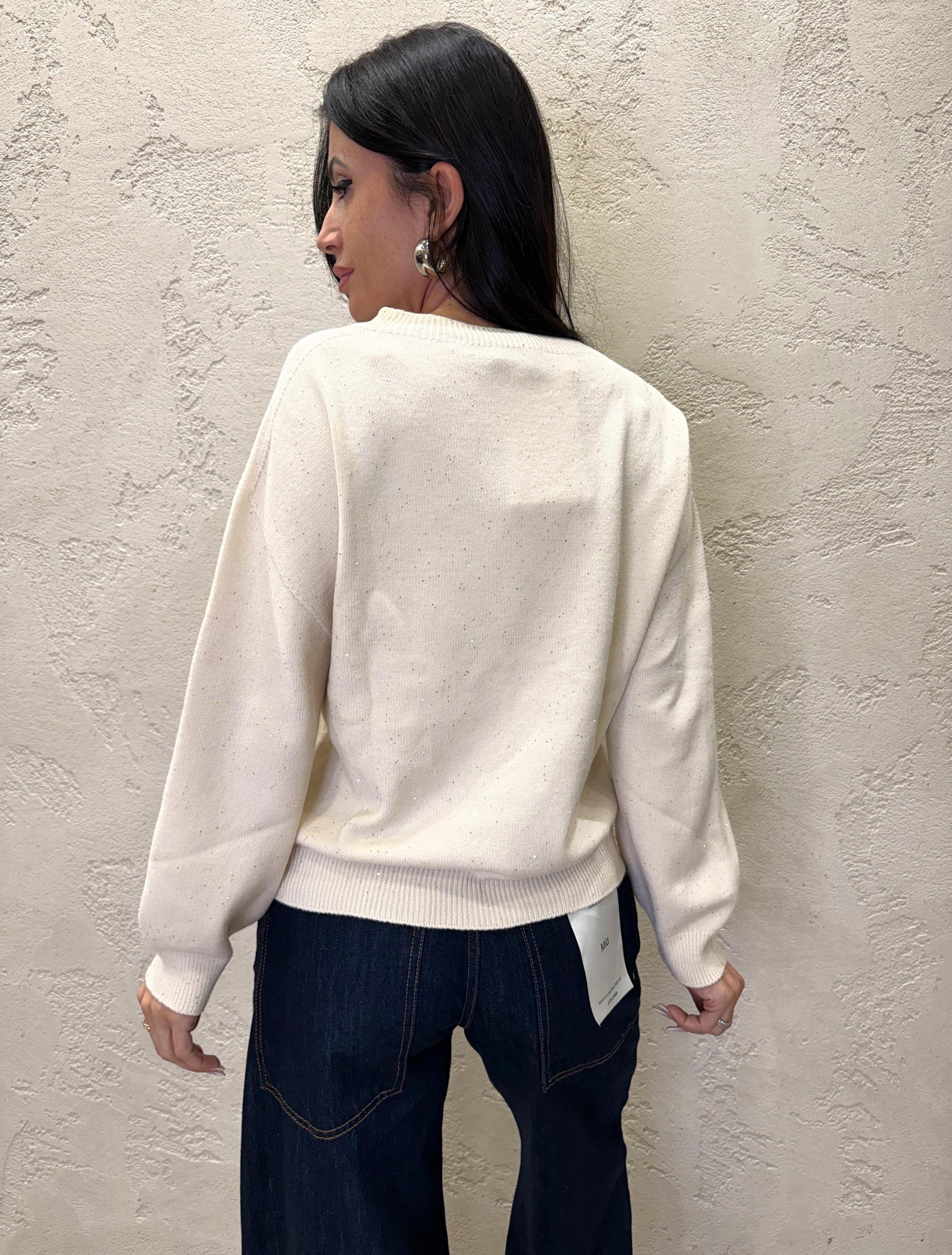 pull con micro paillettes MNC-P060 BURRO HAVEONE