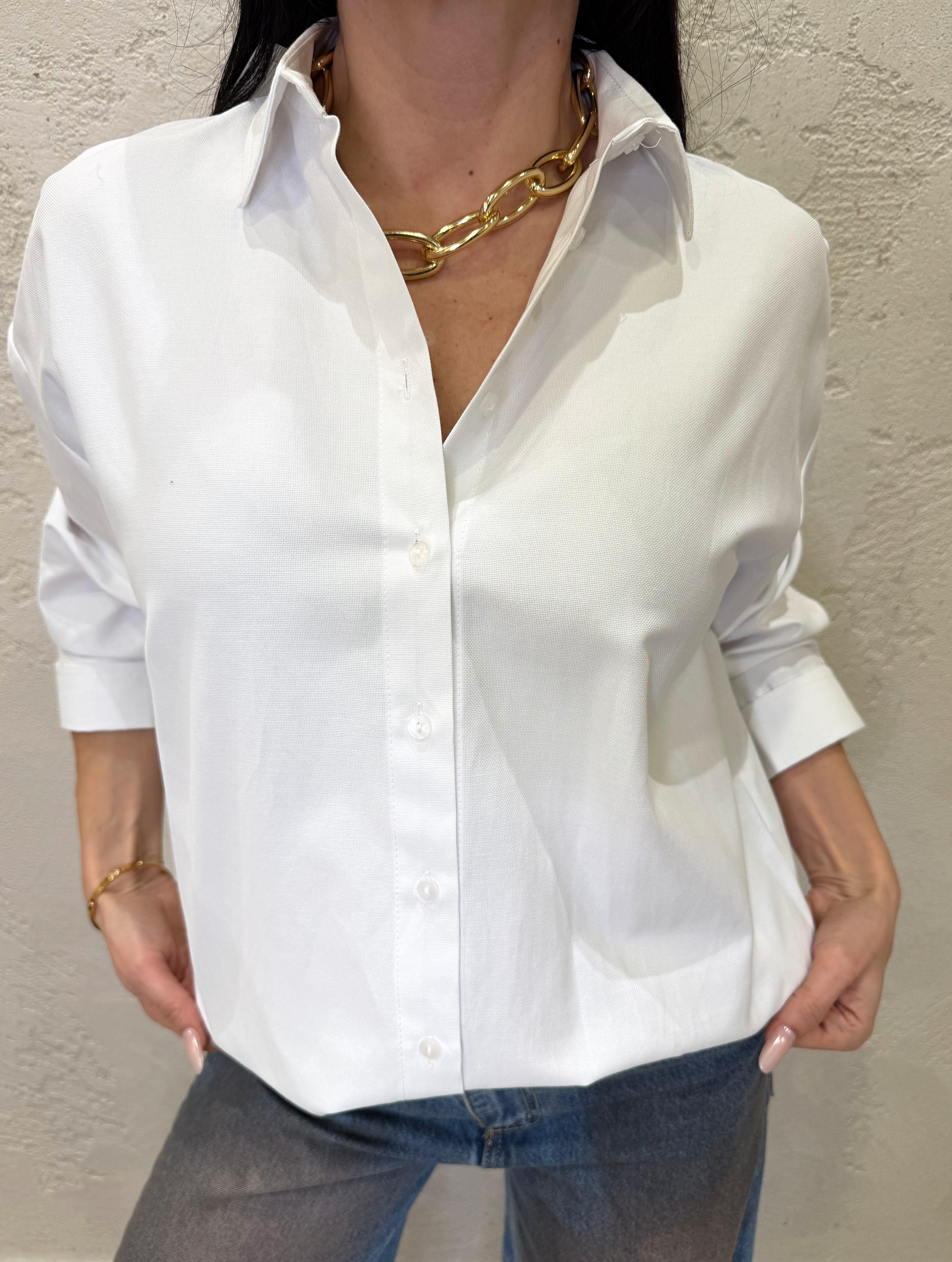 camicia ampia tessuto oxford C881A047 BIANCO DIXIE