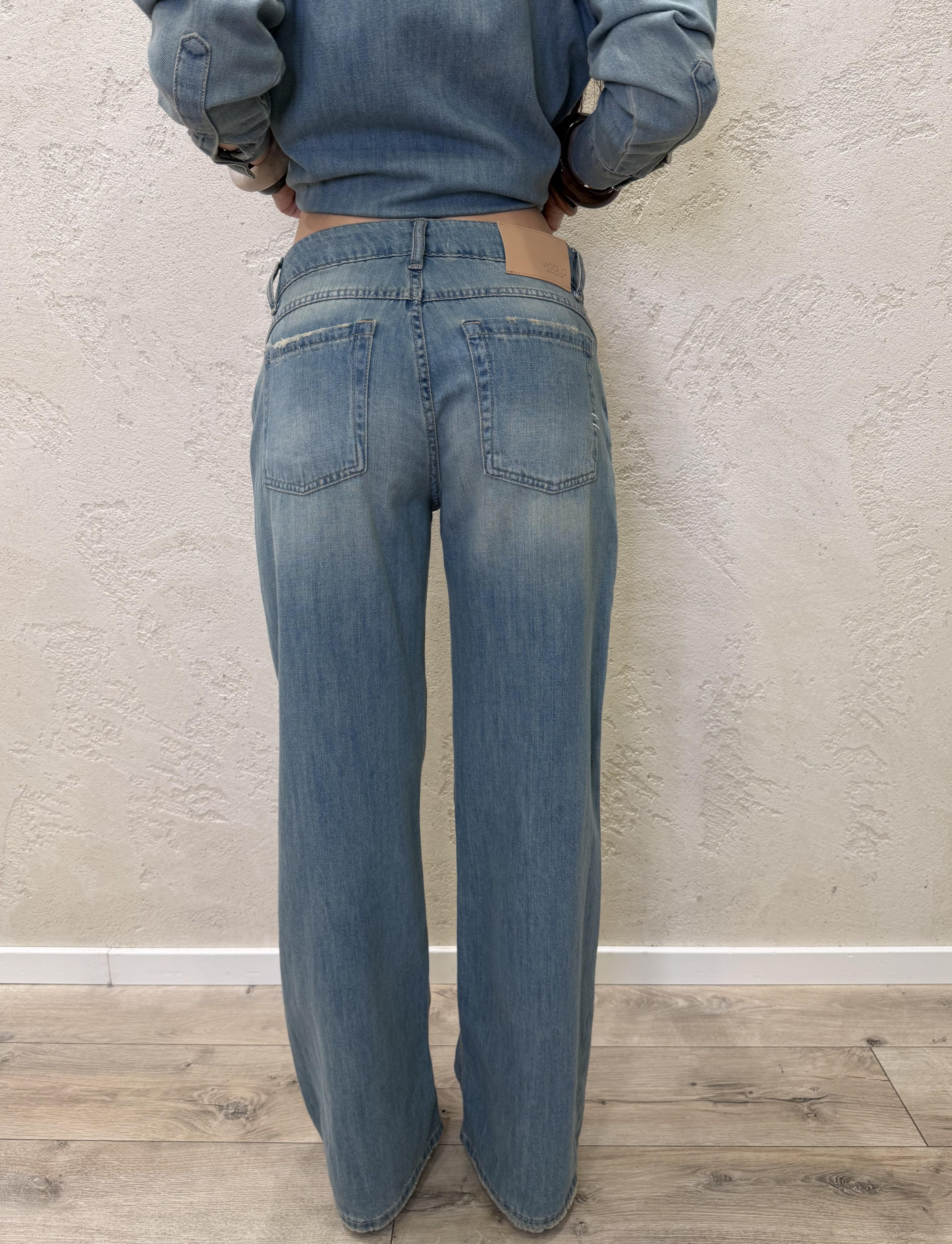 jeans modello melody a gamba dritta DAB5309 DENIM CHIARO VICOLO