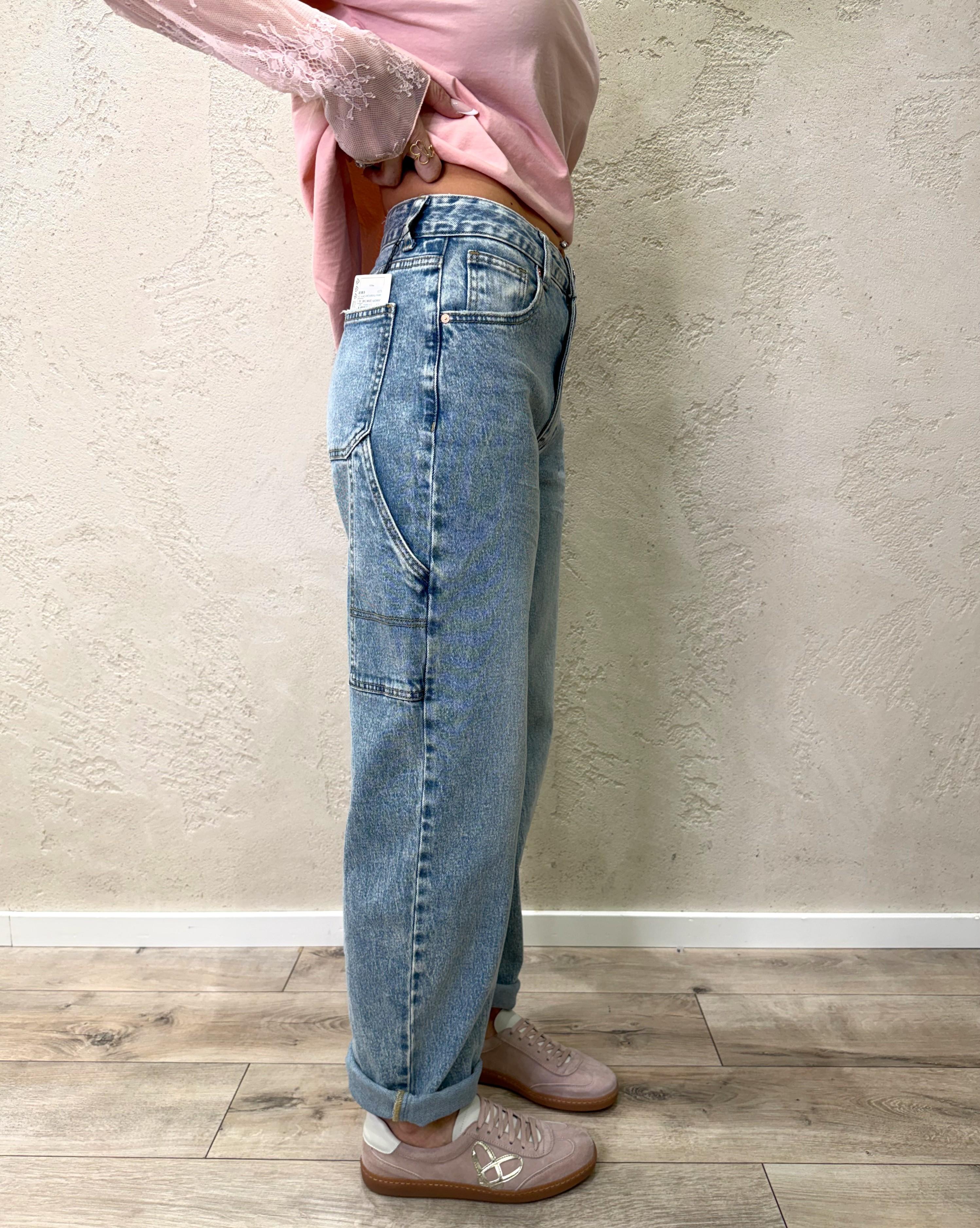 jeans elasticizzato gamba dritta modello work JNSWORK DENIM CHIARO ELEVI