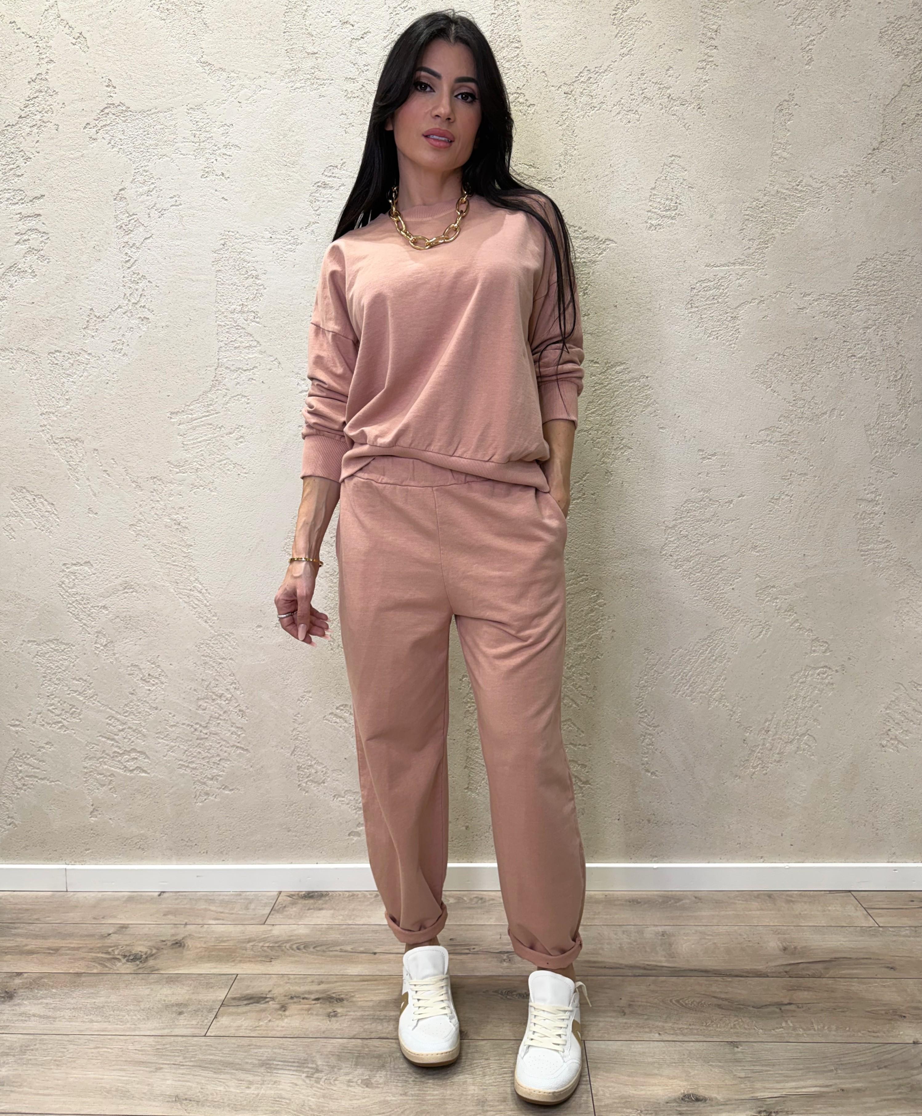 tuta di felpa garzata 26851 ROSA CIPRIA SUSY MIX