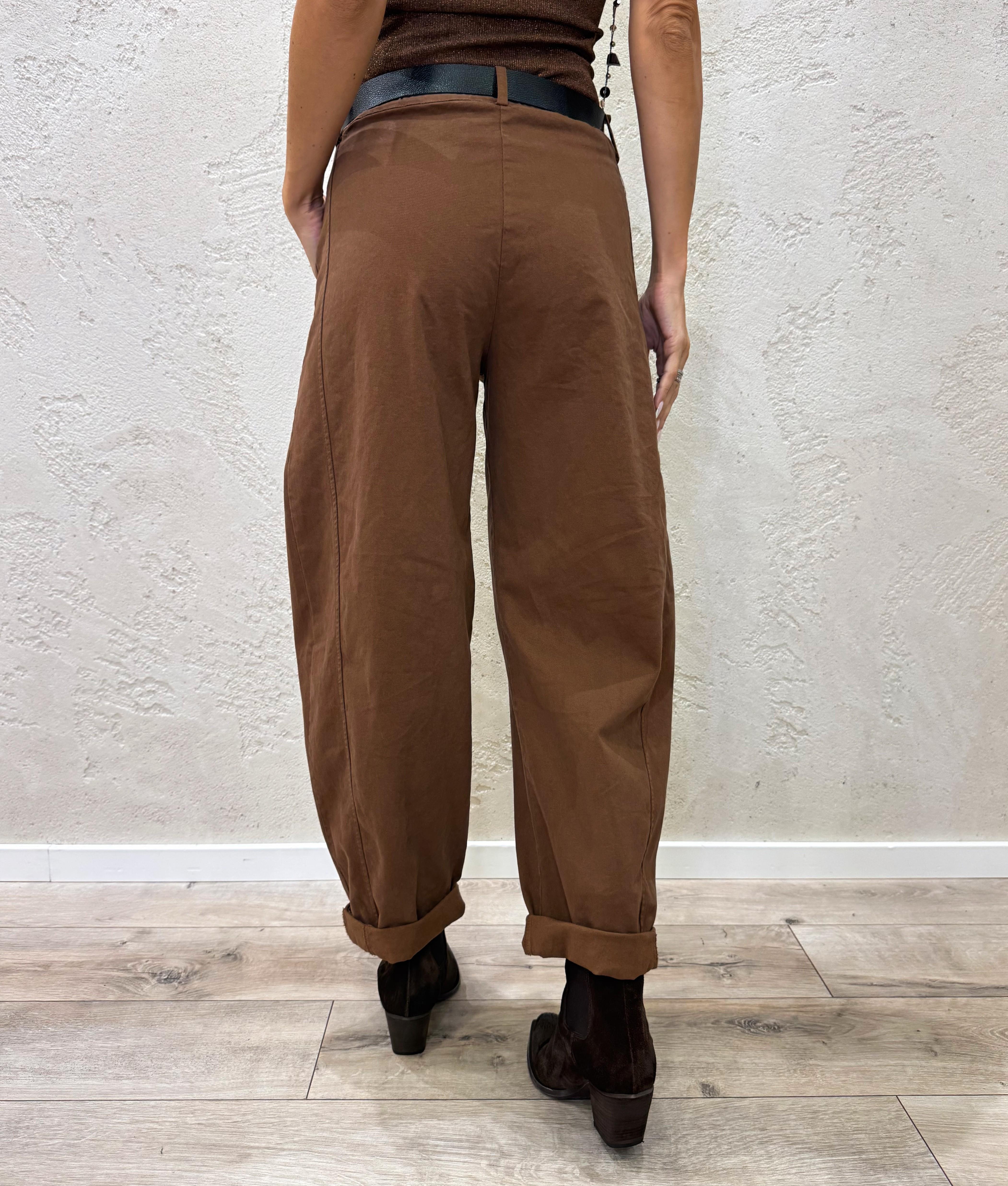 pantalone modello ferro di cavallo 58300GAB TABACCO SUSY MIX