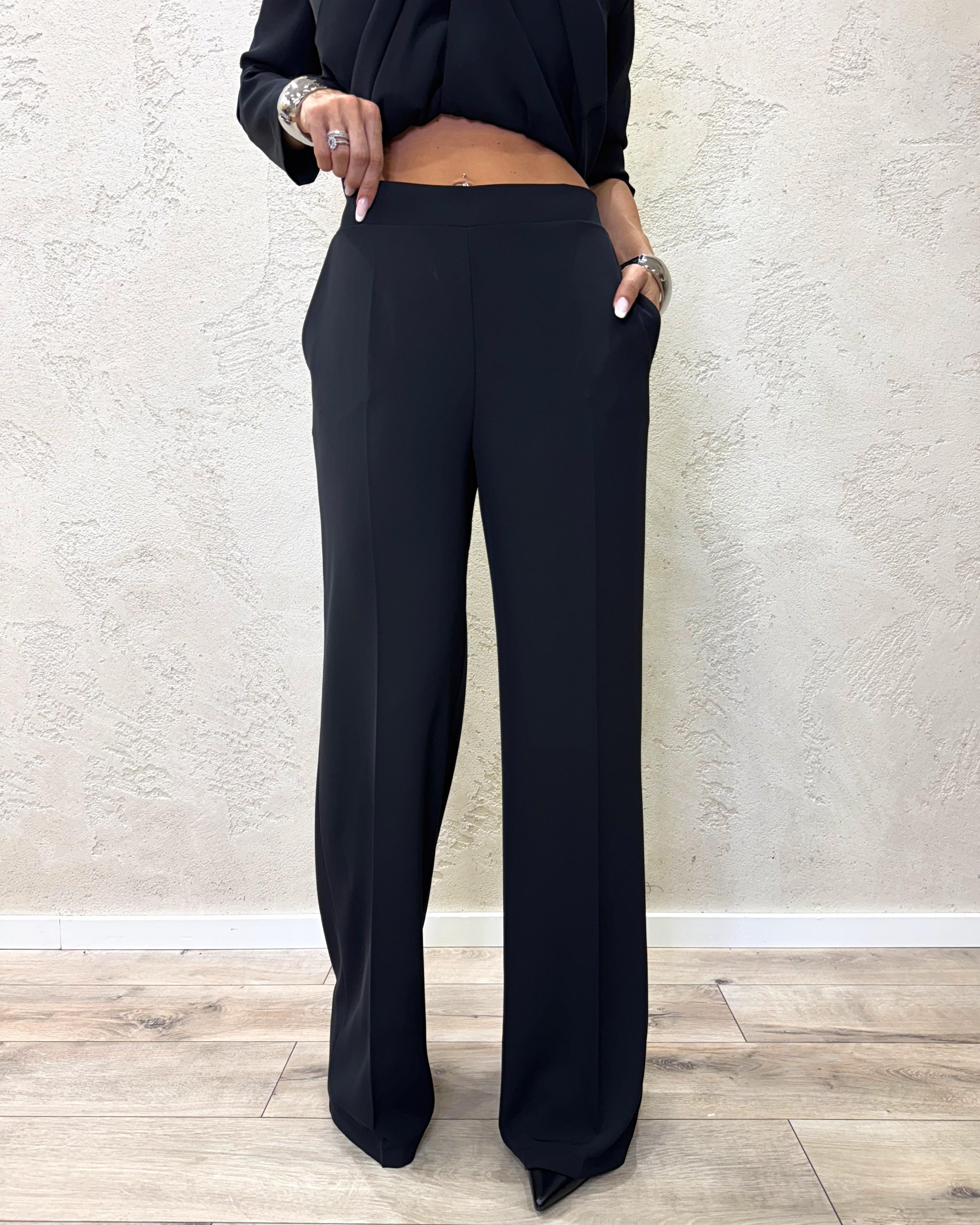 completo blazer con cintura e pantalone 303211 NERO SUSY MIX
