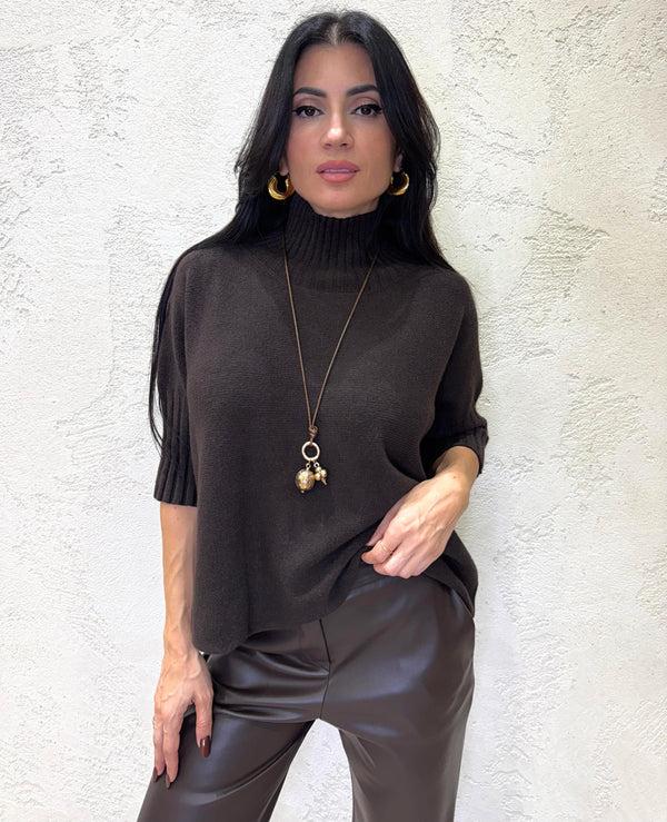 pull morbido collo alto maniche corte M3025859 MORO IMPERIAL