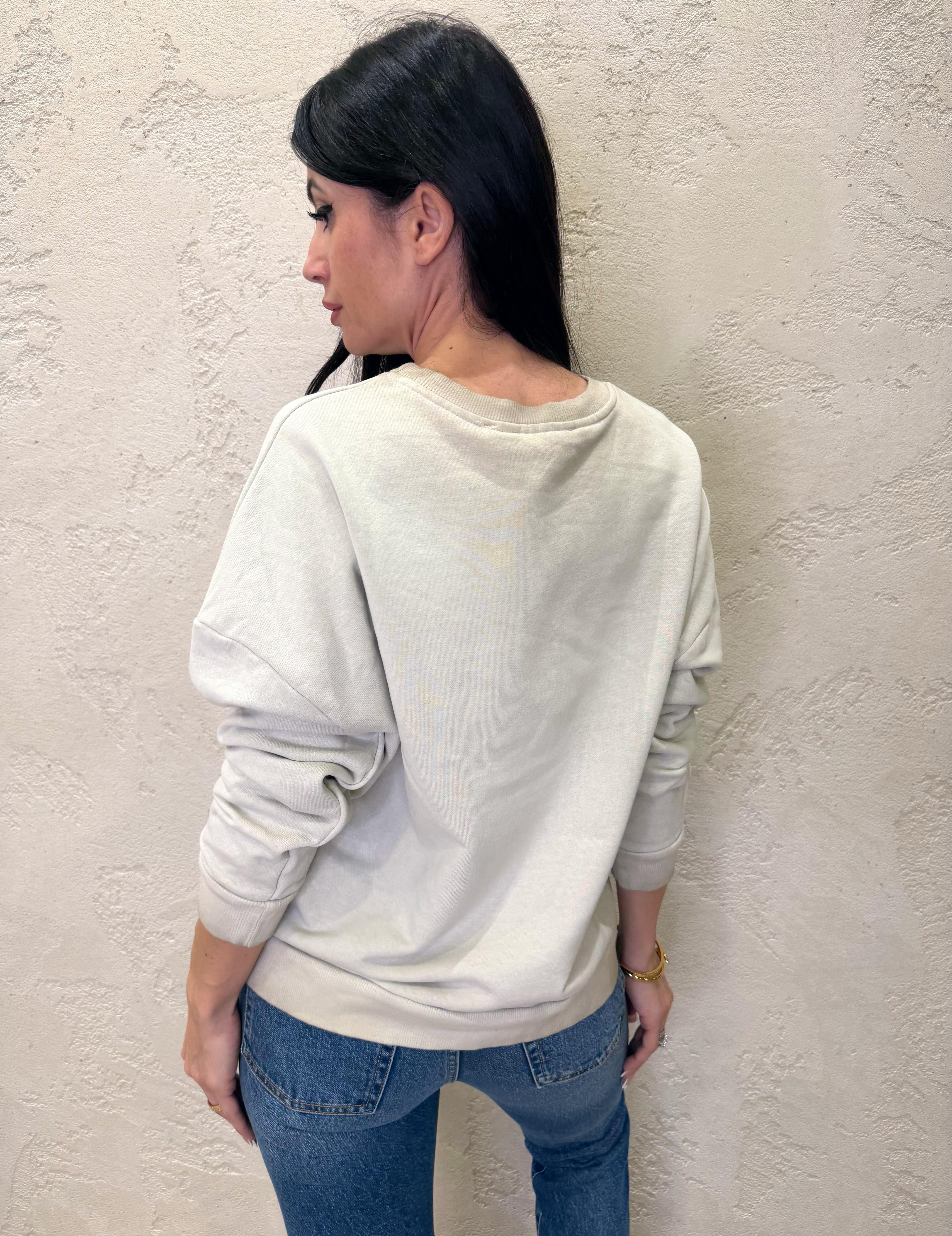 felpa stone washed con stampa aquila FFW-Q009 SABBIA HAVEONE